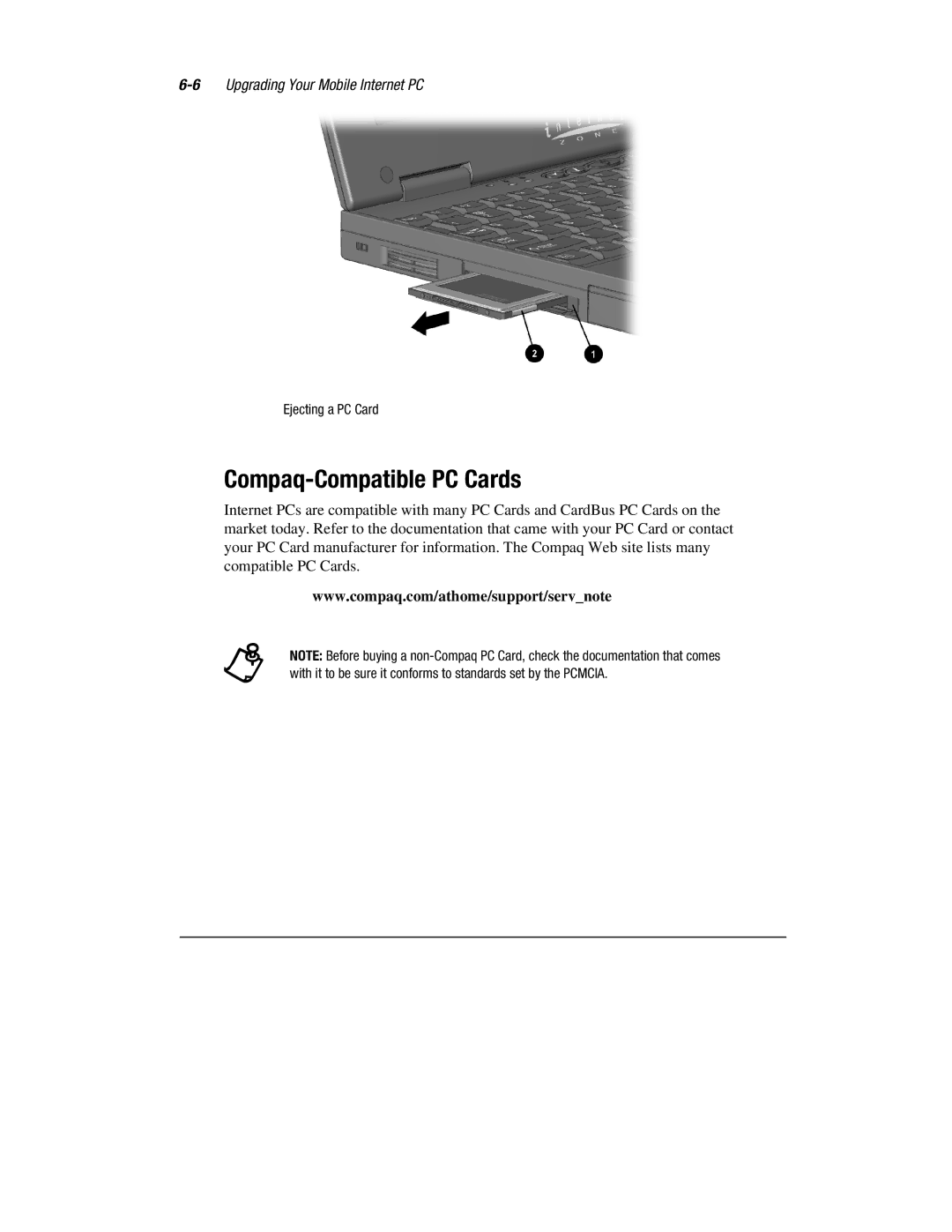 Compaq 1900 manual Compaq-Compatible PC Cards 