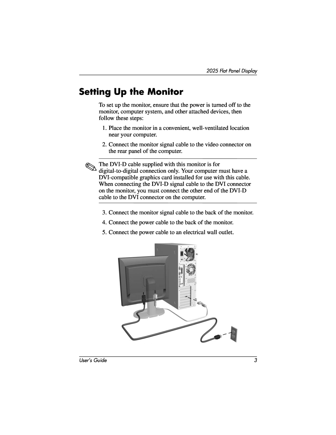 Compaq 2025 manual Setting Up the Monitor 