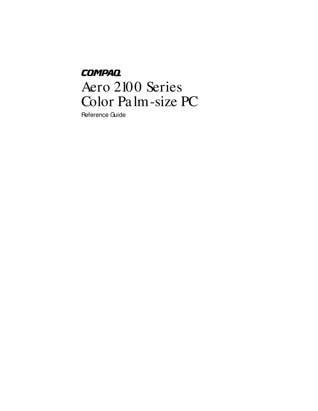 Compaq manual Aero 2100 Series Color Palm-size PC 