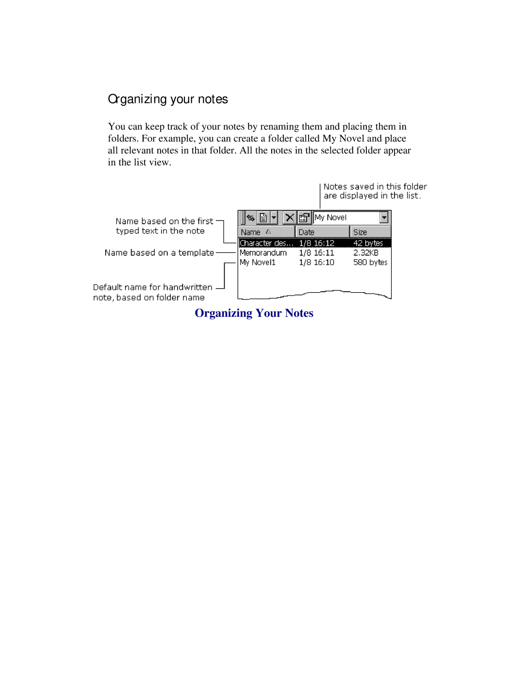 Compaq 2100 manual Organizing your notes, Organizing Your Notes 