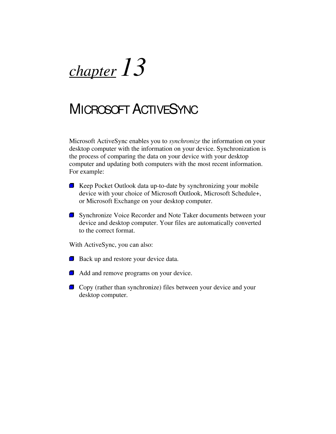 Compaq 2100 manual Microsoft Activesync 