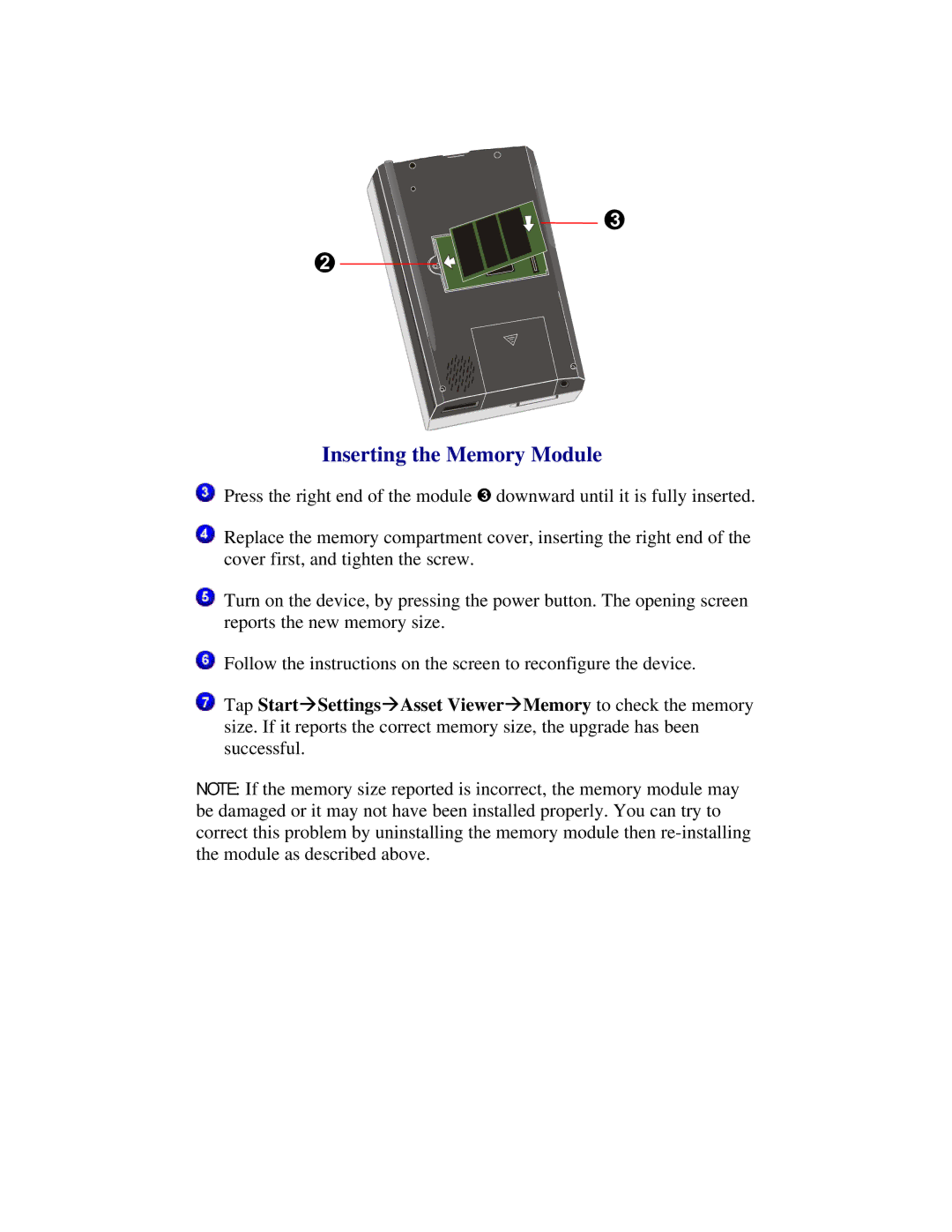 Compaq 2100 manual Inserting the Memory Module 