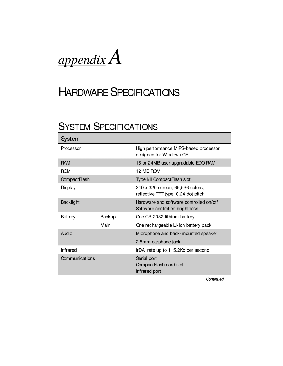 Compaq 2100 manual Hardware Specifications, System Specifications 