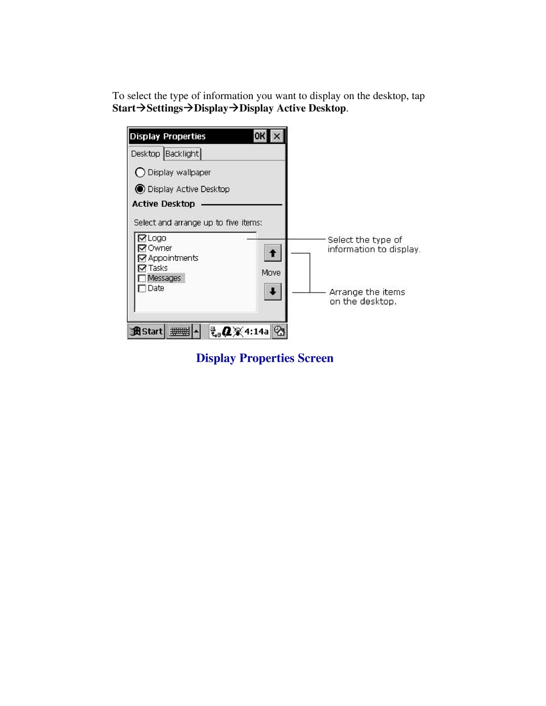 Compaq 2100 manual Display Properties Screen 