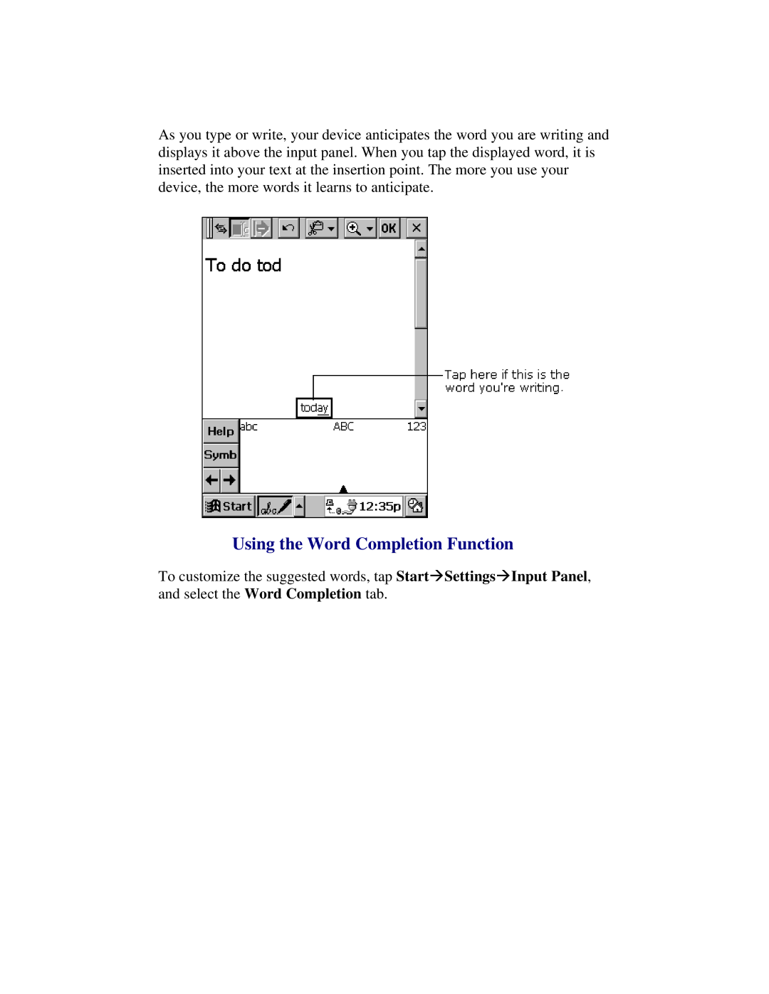 Compaq 2100 manual Using the Word Completion Function 