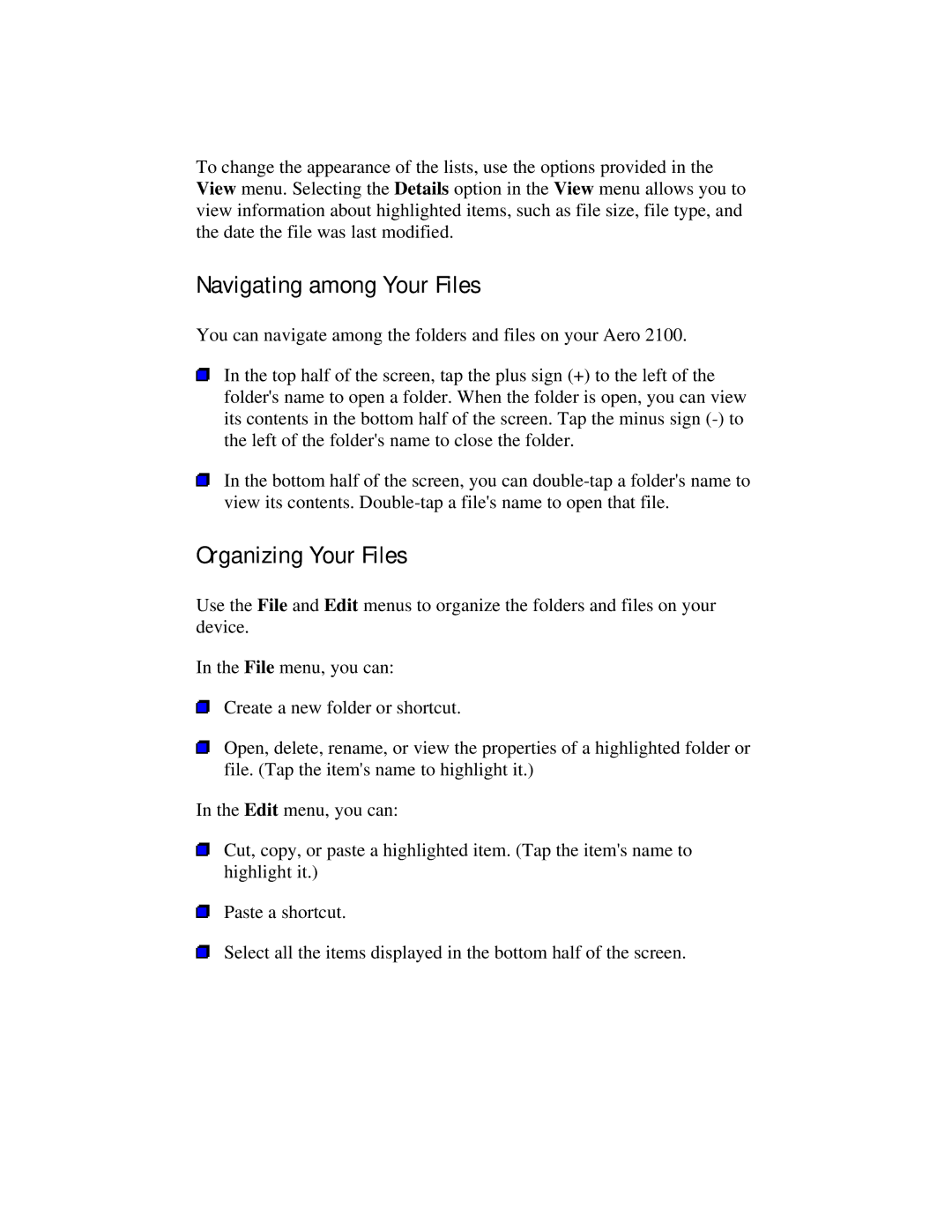 Compaq 2100 manual Navigating among Your Files, Organizing Your Files 