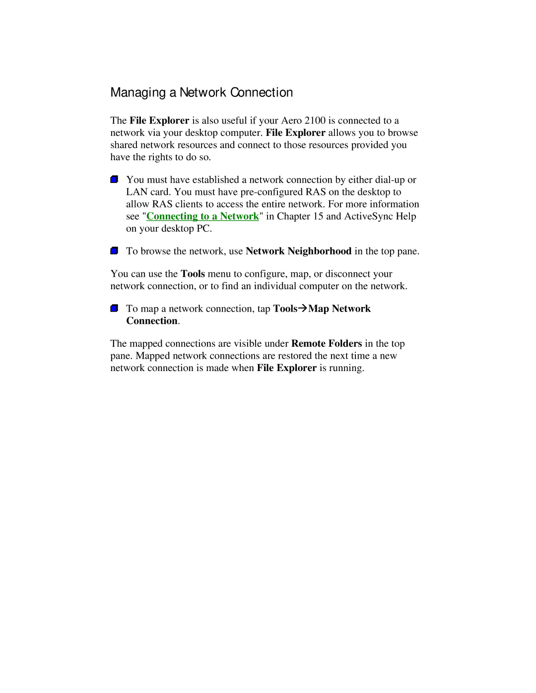 Compaq 2100 manual Managing a Network Connection 