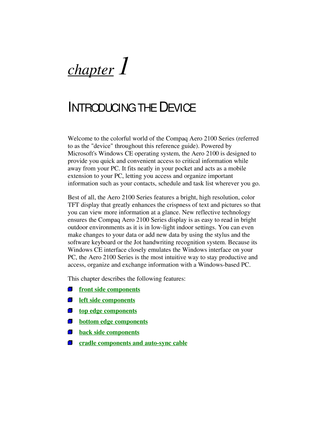 Compaq 2100 manual Chapter, Introducing the Device 