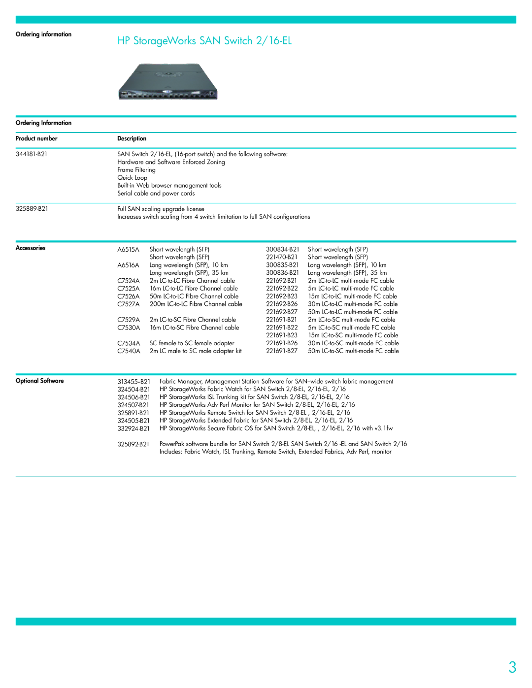 Compaq 2/16-EL manual Ordering information 