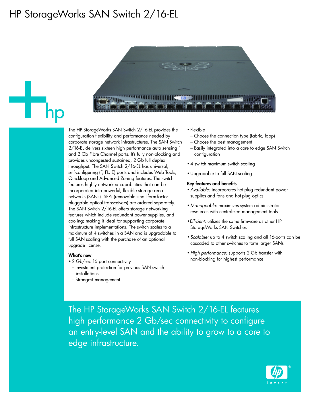 Compaq manual HP StorageWorks SAN Switch 2/16-EL 