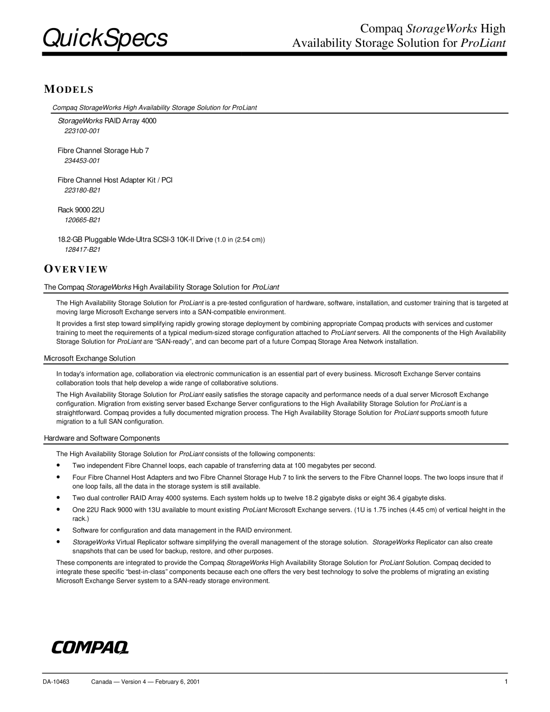 Compaq 223100 manual Models, Overview 