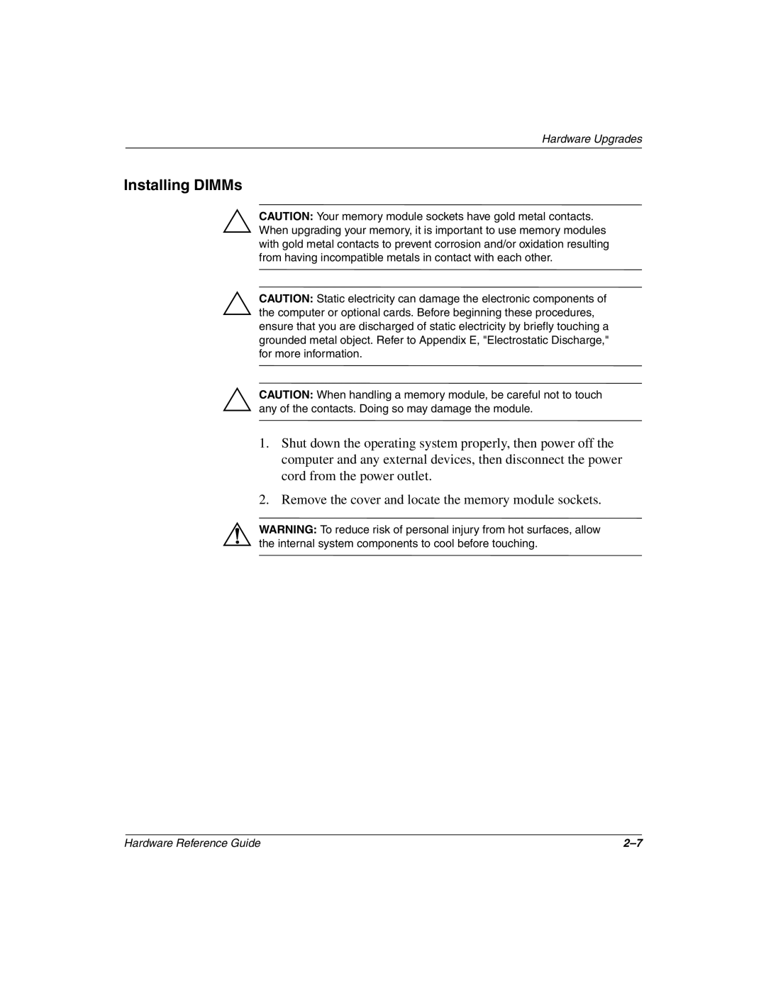 Compaq 243850-002 manual Installing DIMMs 