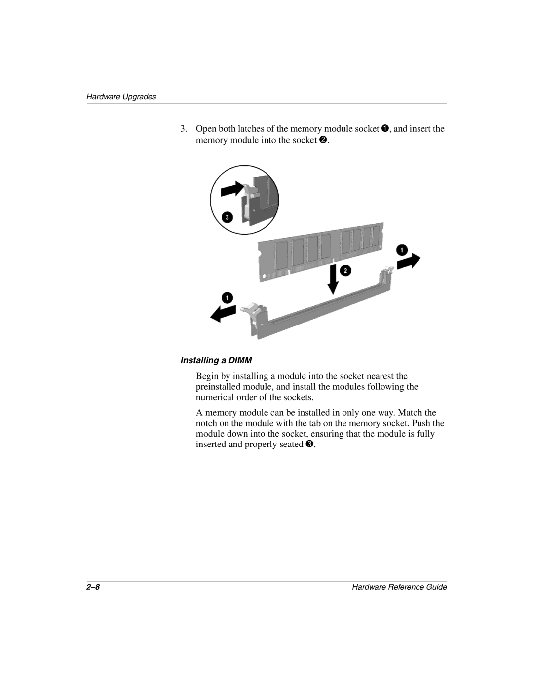 Compaq 243850-002 manual Installing a Dimm 