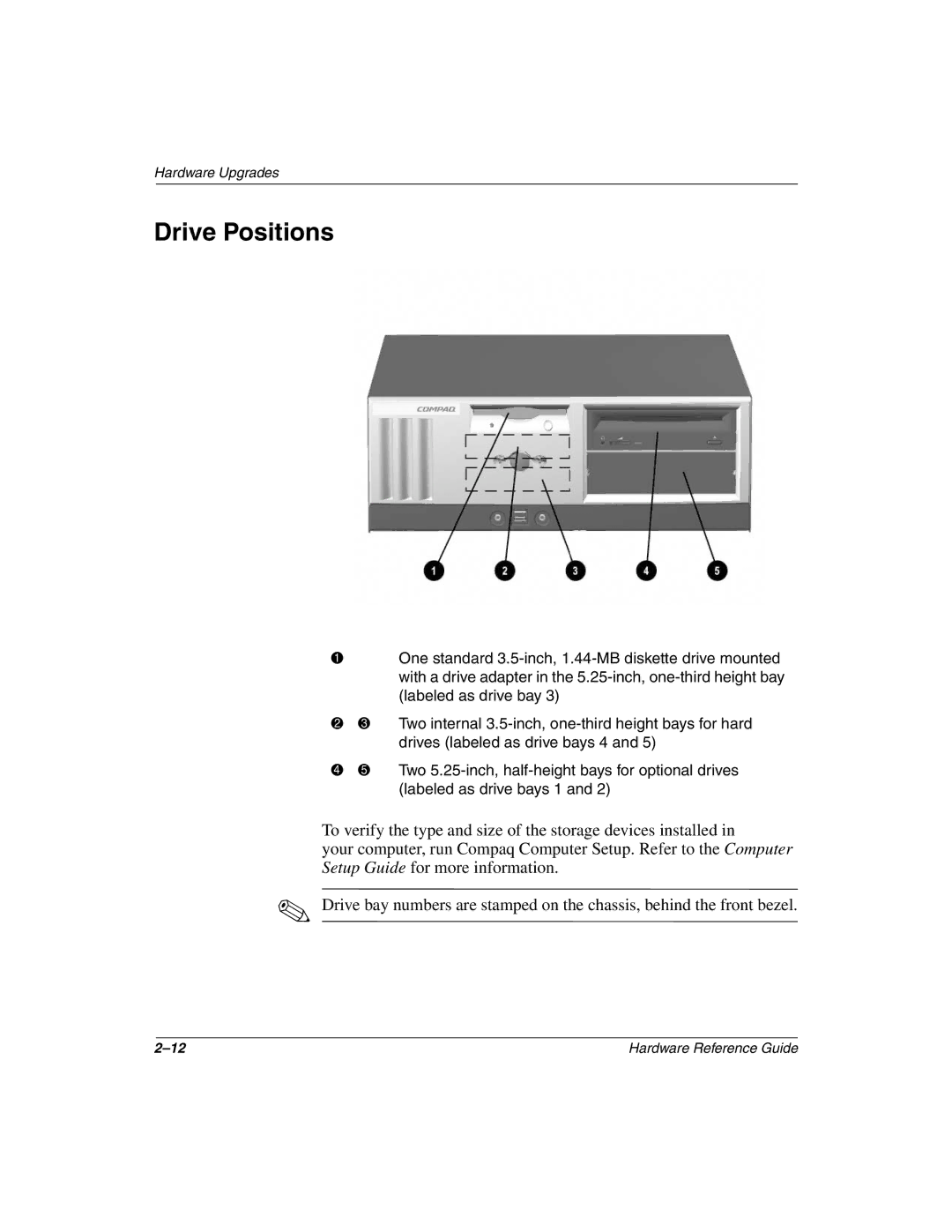 Compaq 243850-002 manual Drive Positions 