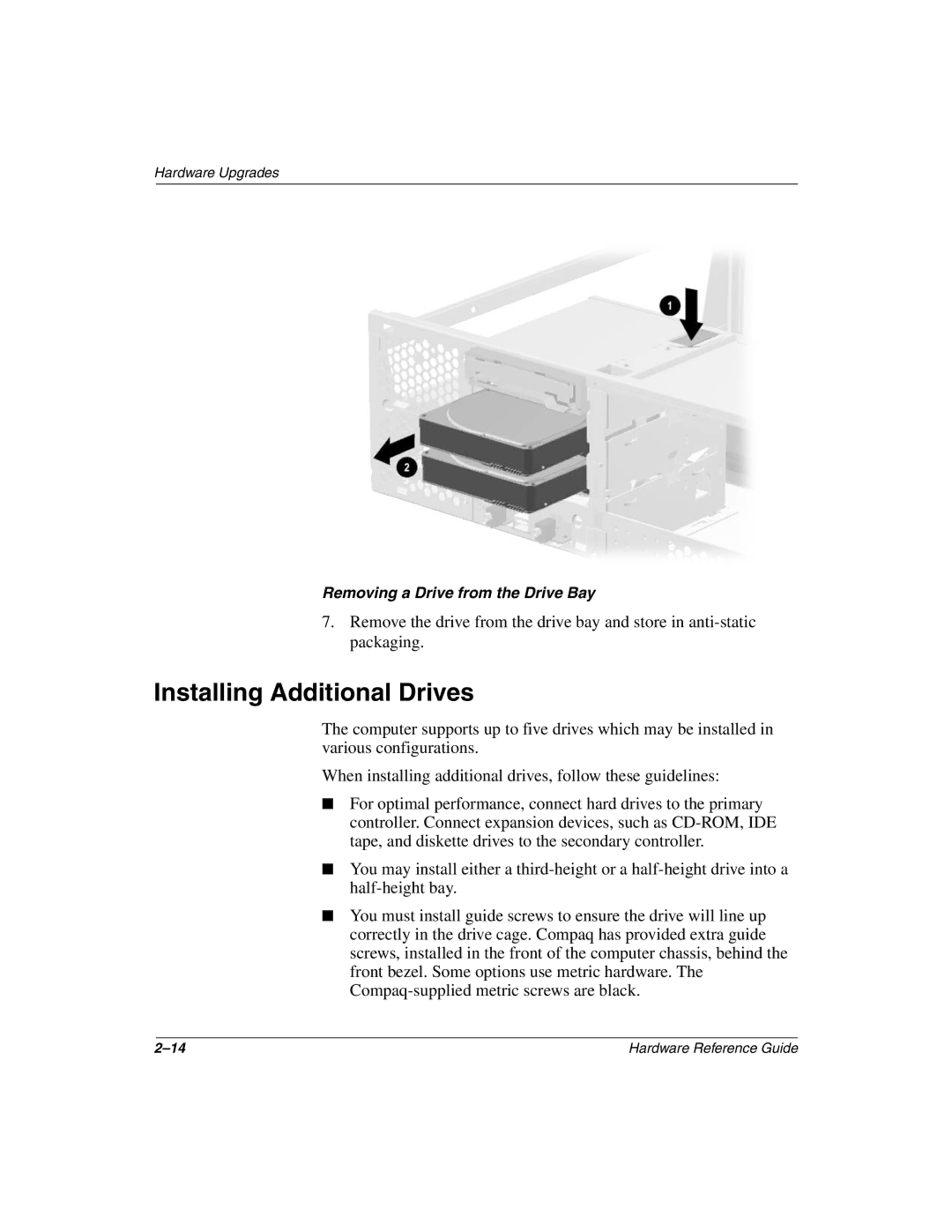 Compaq 243850-002 manual Installing Additional Drives 