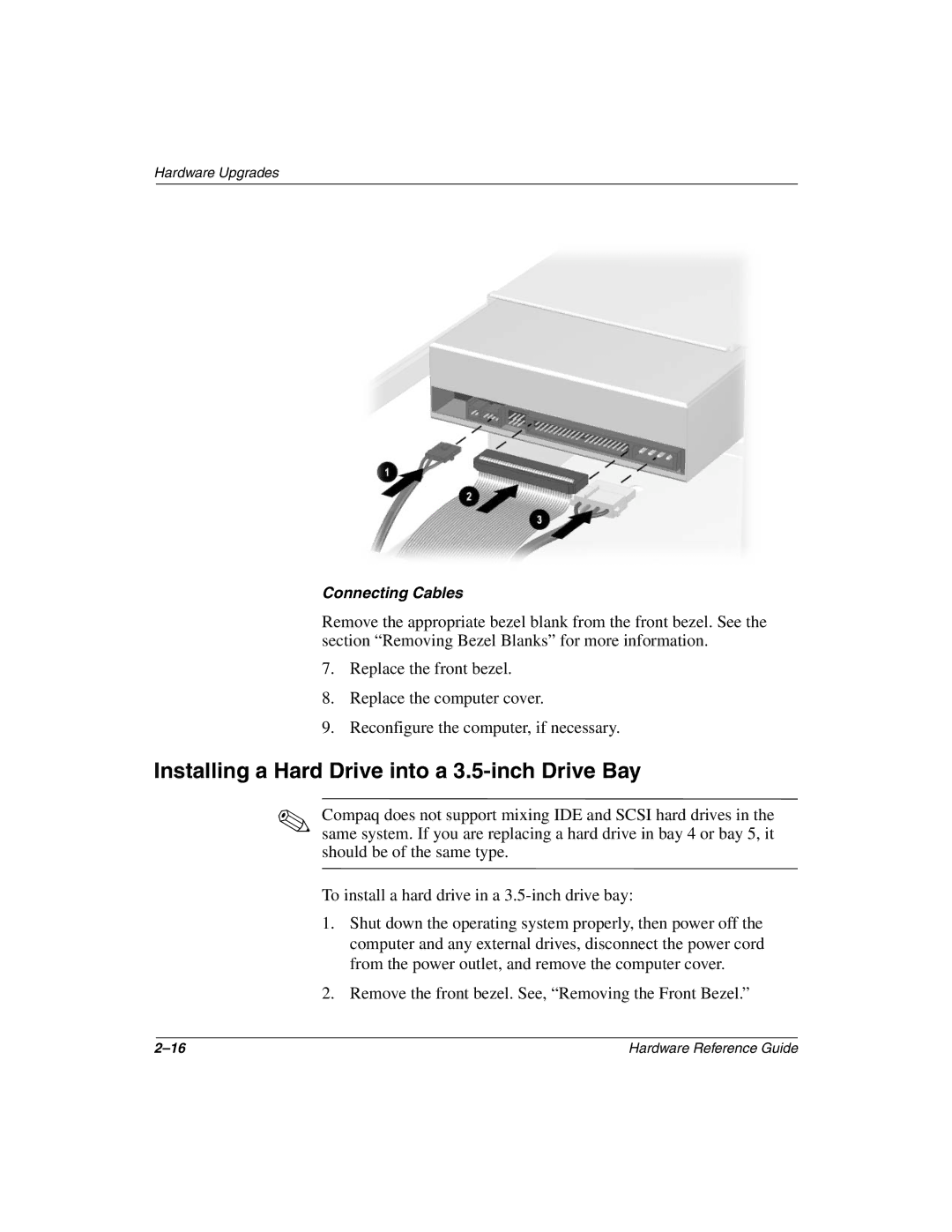 Compaq 243850-002 manual Installing a Hard Drive into a 3.5-inch Drive Bay 