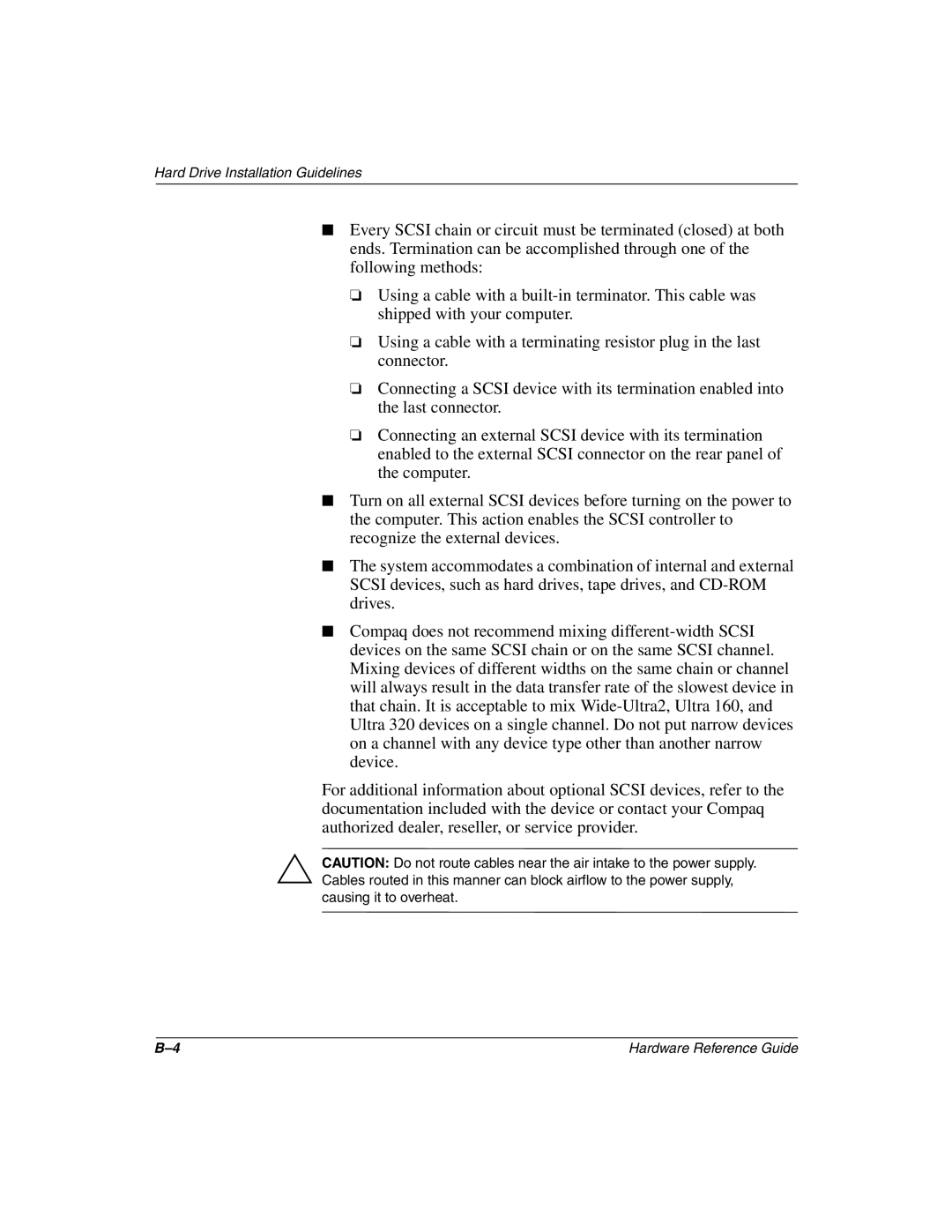 Compaq 243850-002 manual Hard Drive Installation Guidelines 