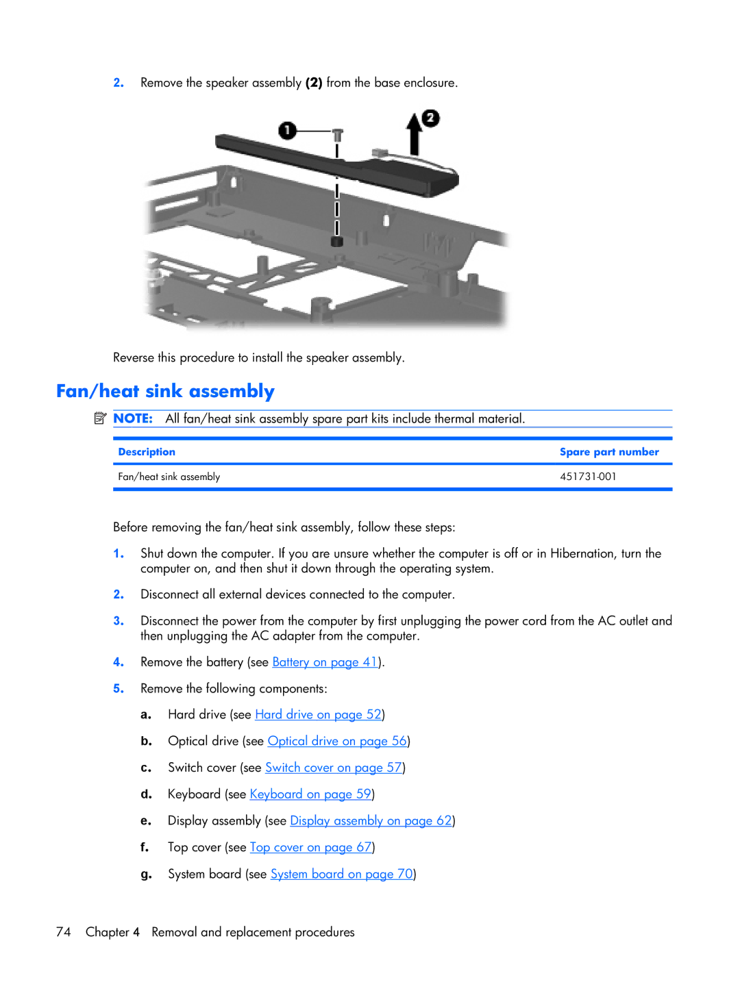 Compaq 2510p manual Fan/heat sink assembly 