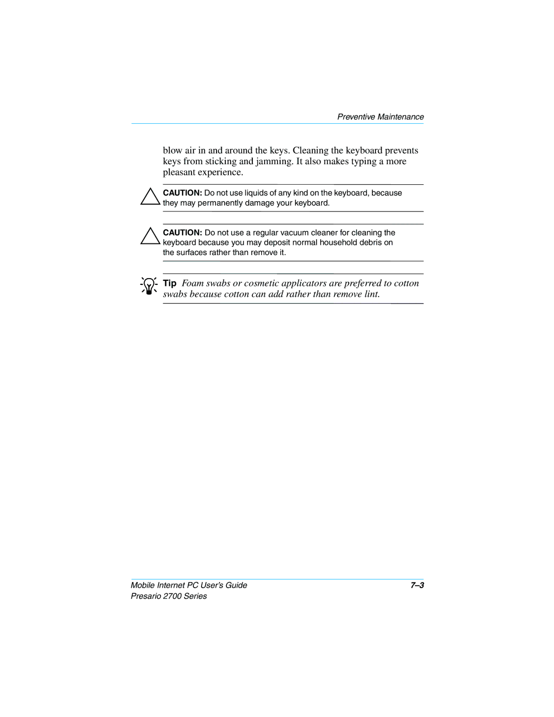 Compaq 2700 manual Mobile Internet PC User’s Guide 