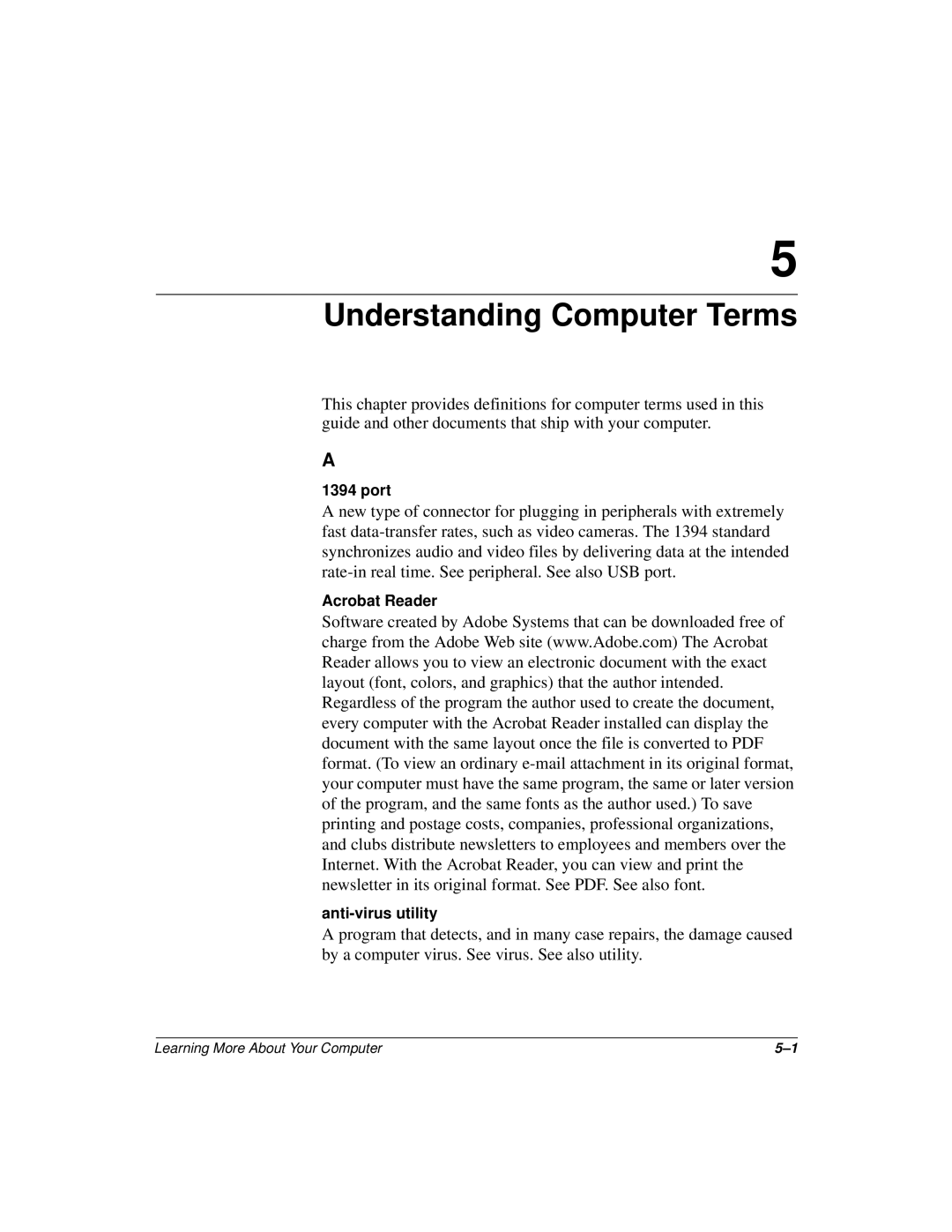 Compaq 277958-001 manual Understanding Computer Terms 