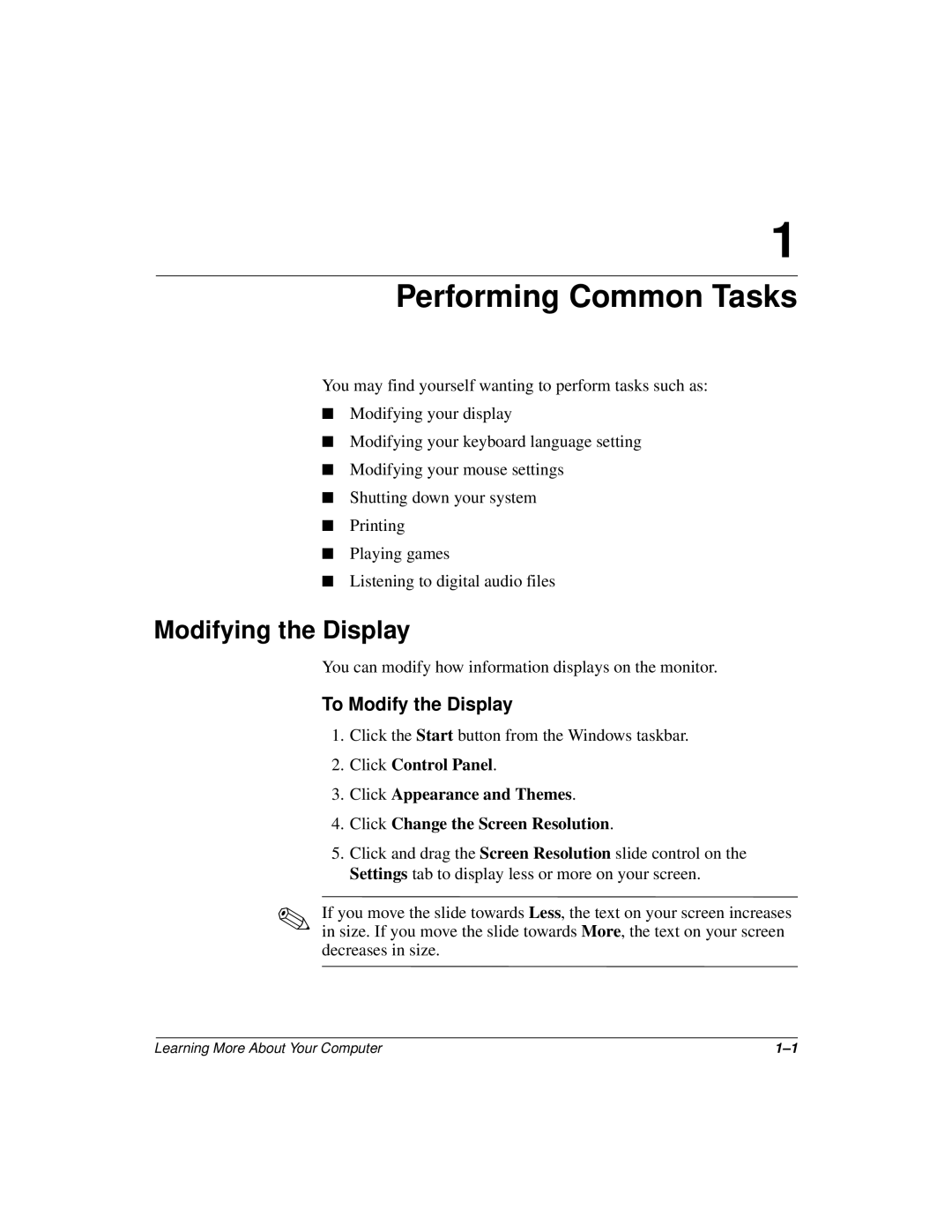 Compaq 277958-001 manual Modifying the Display, To Modify the Display 