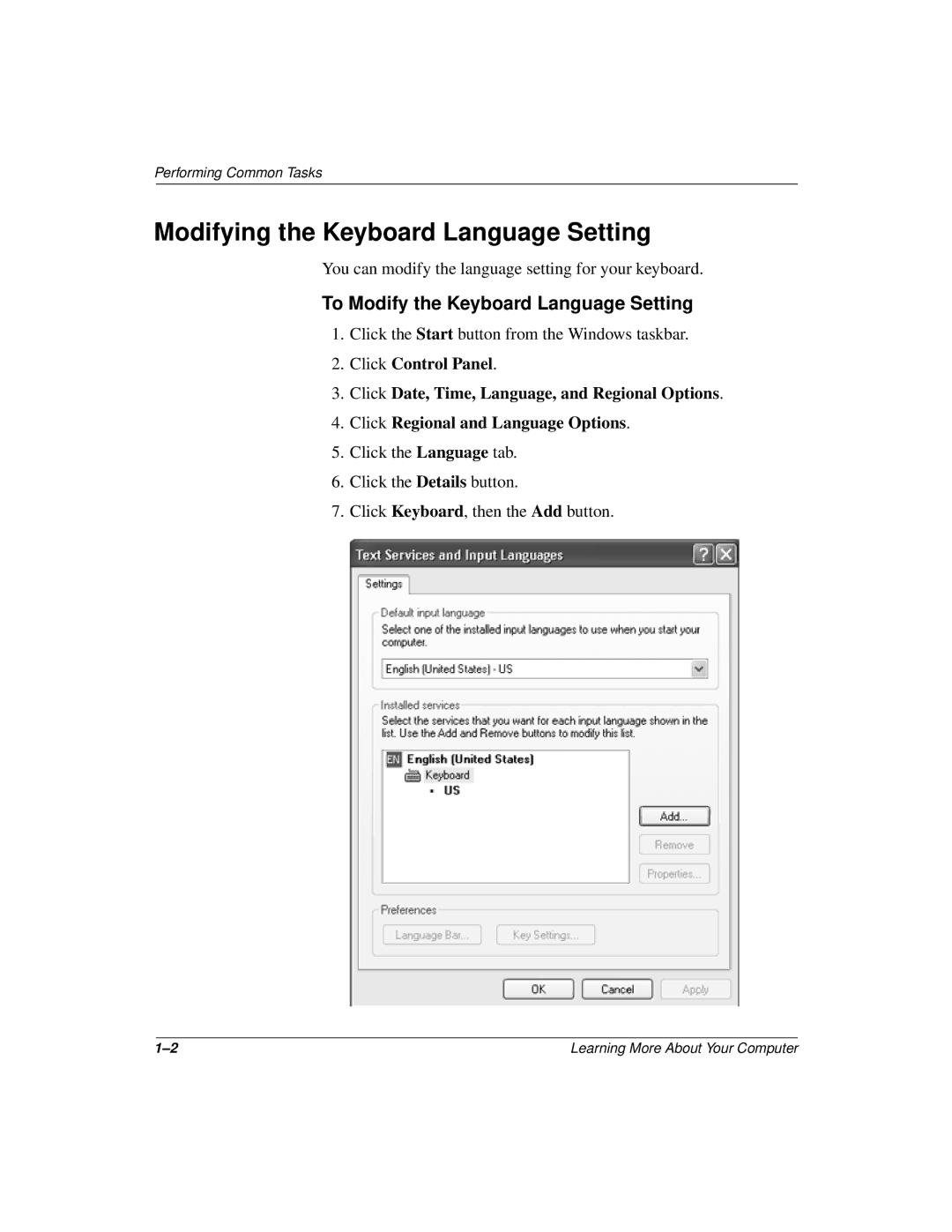 Compaq 277958-001 manual Modifying the Keyboard Language Setting, To Modify the Keyboard Language Setting 