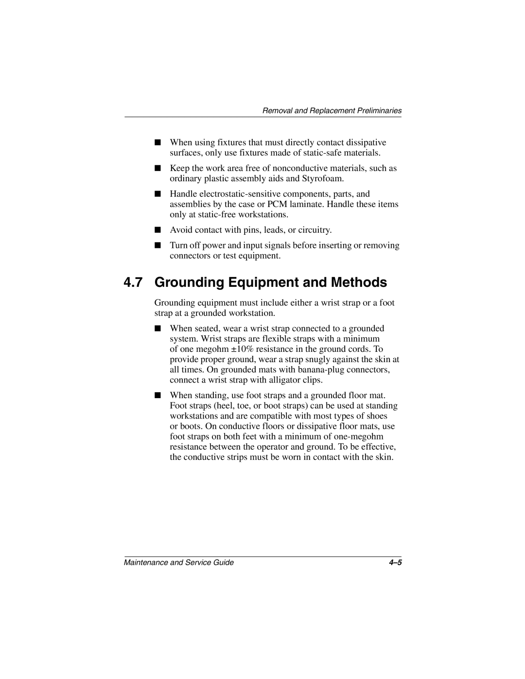 Compaq 279362-002 manual Grounding Equipment and Methods 