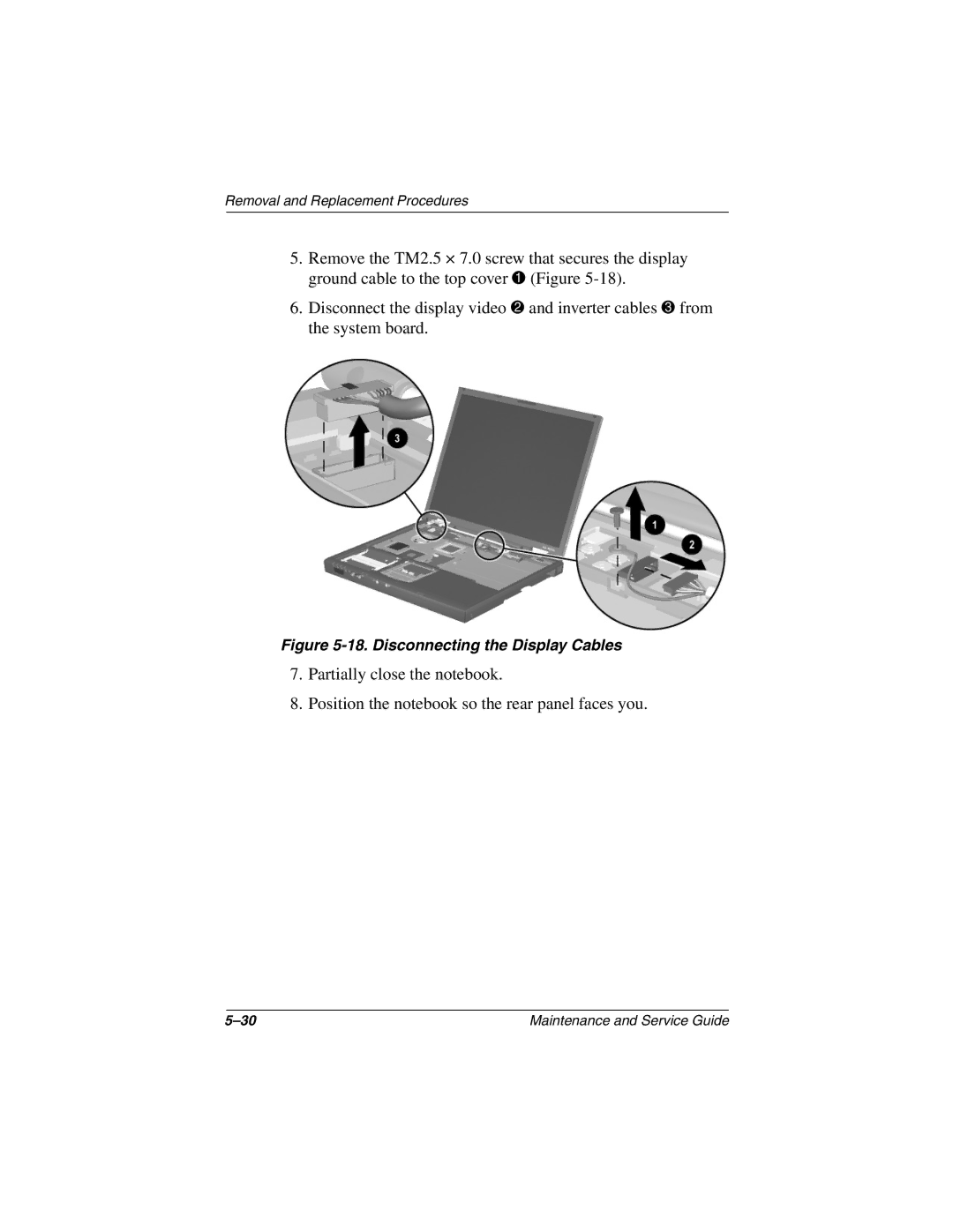 Compaq 279362-002 manual Disconnecting the Display Cables 