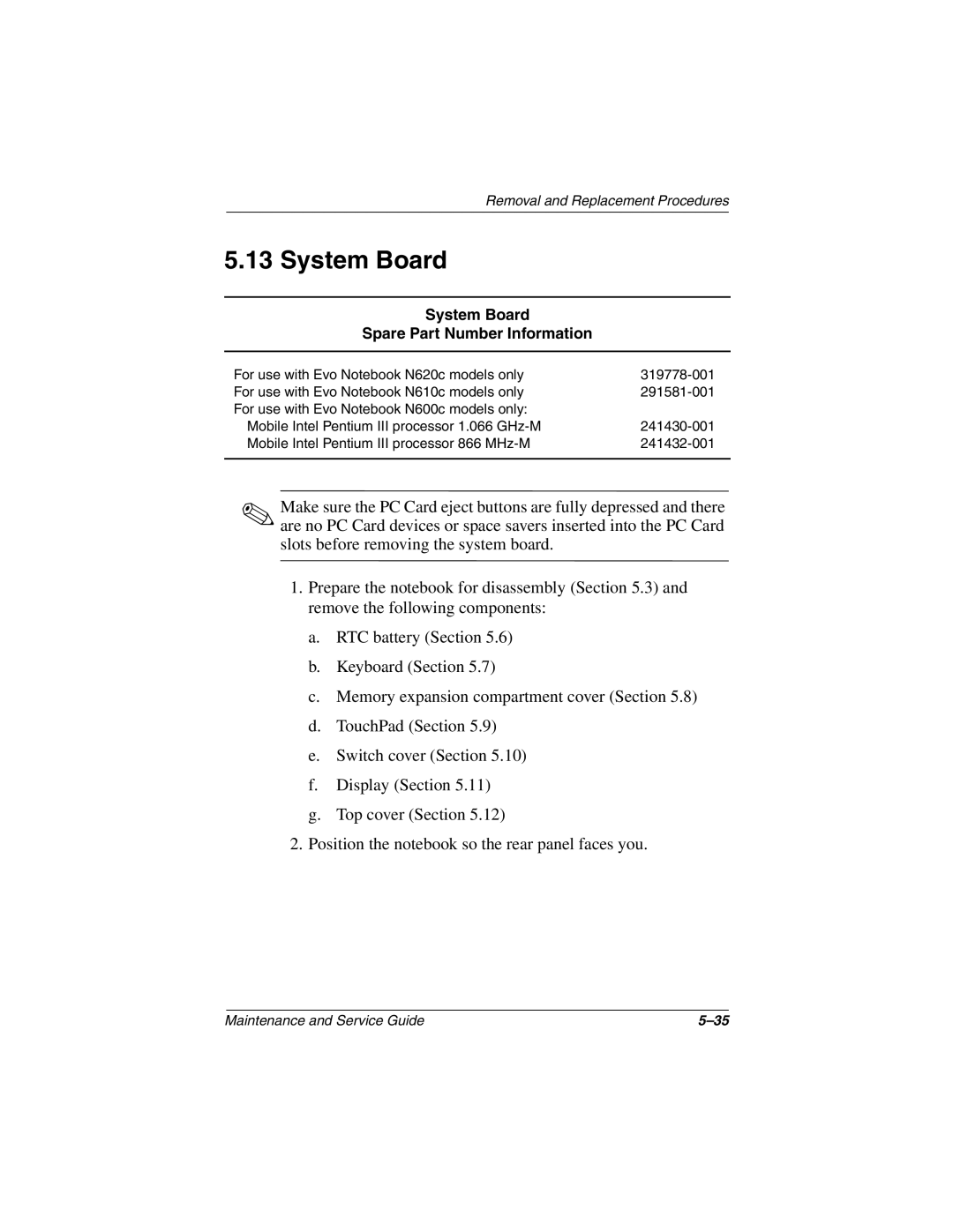 Compaq 279362-002 manual System Board Spare Part Number Information 