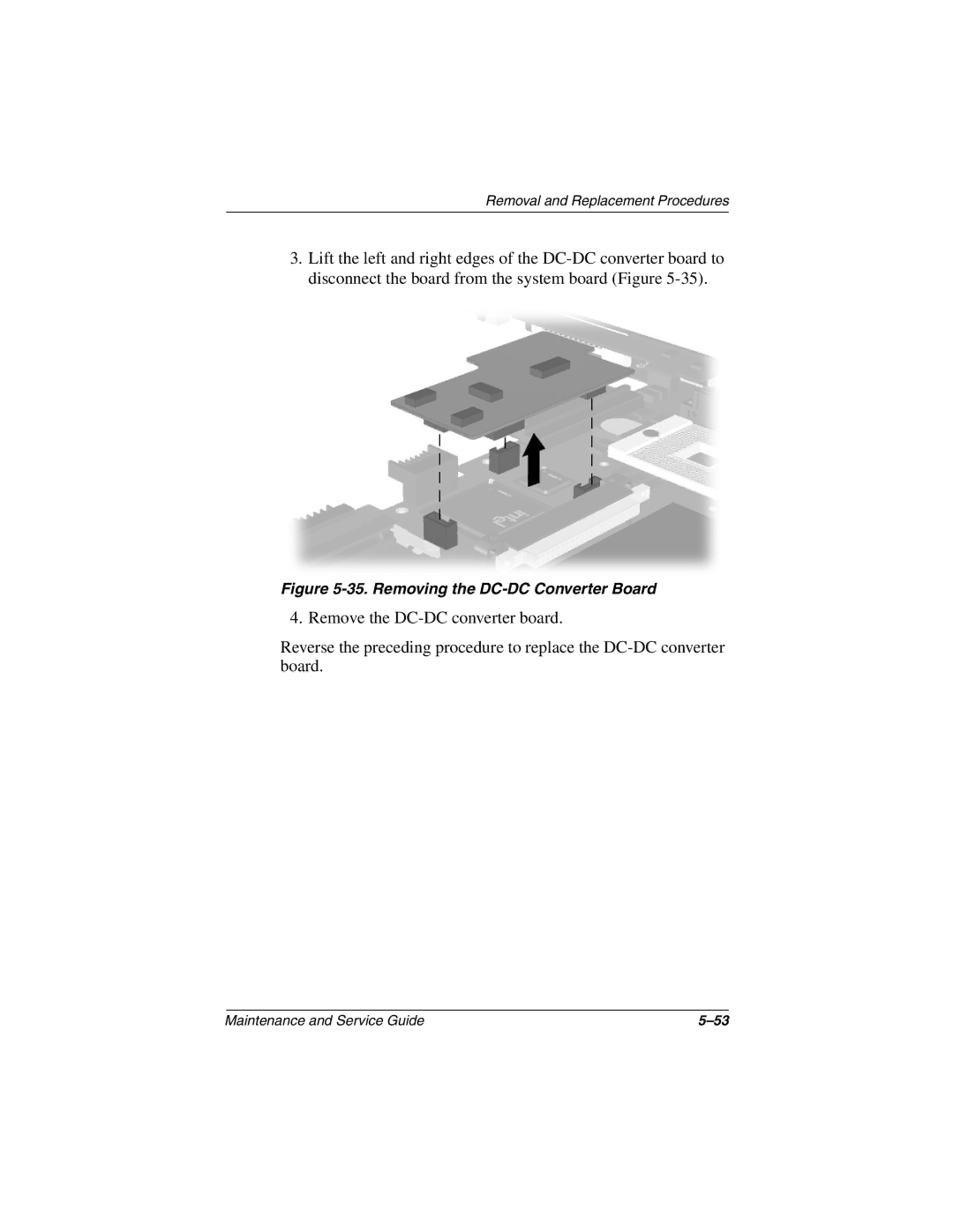 Compaq 279362-002 manual Removing the DC-DC Converter Board 