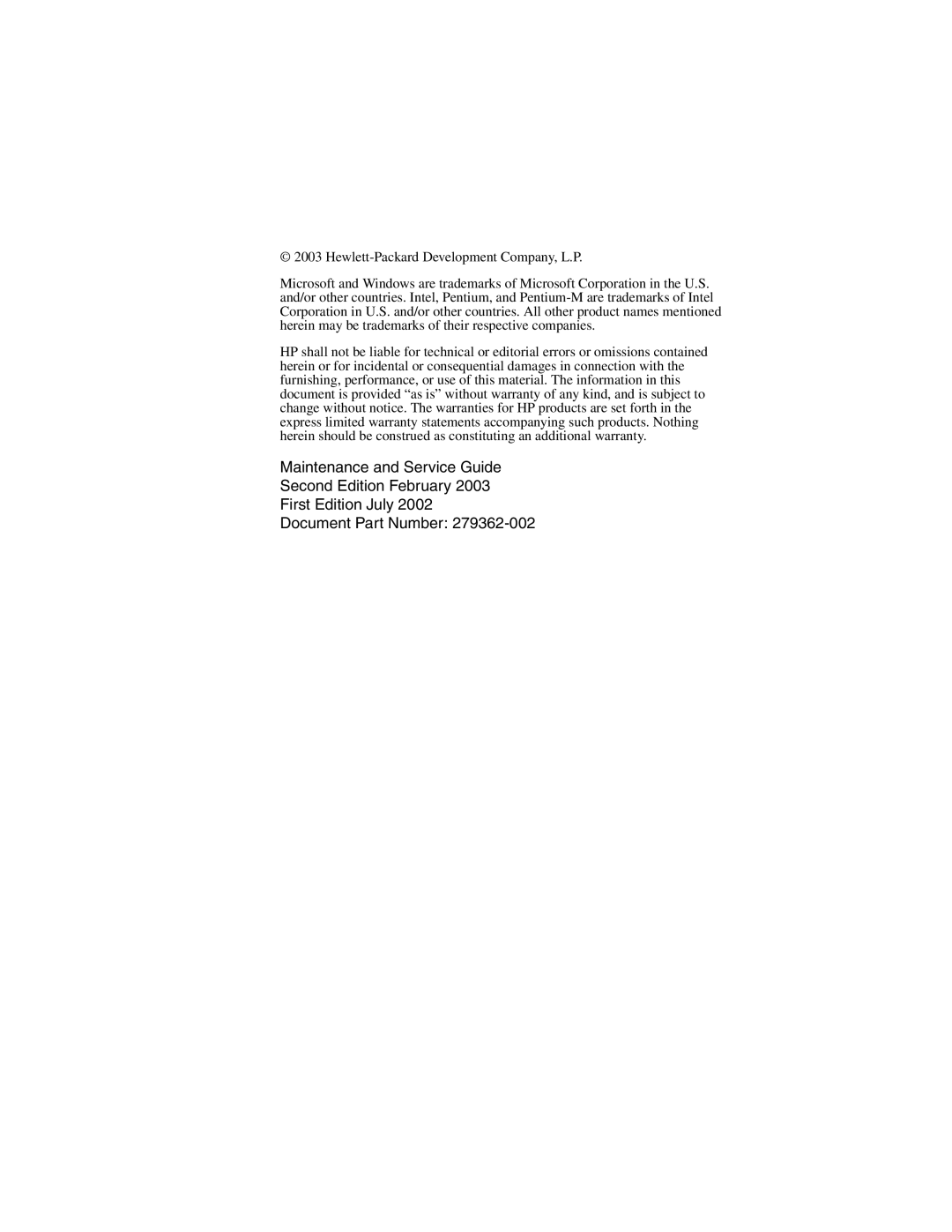 Compaq 279362-002 manual 