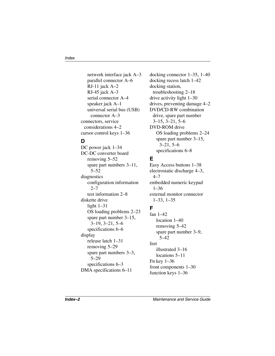 Compaq 279362-002 manual Index-2 