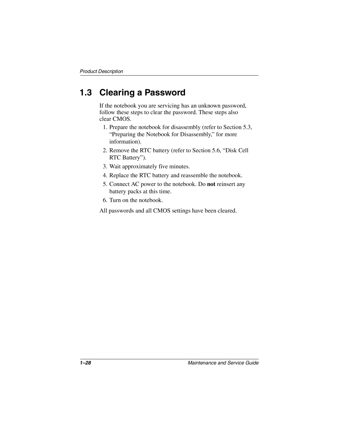 Compaq 279362-002 manual Clearing a Password 