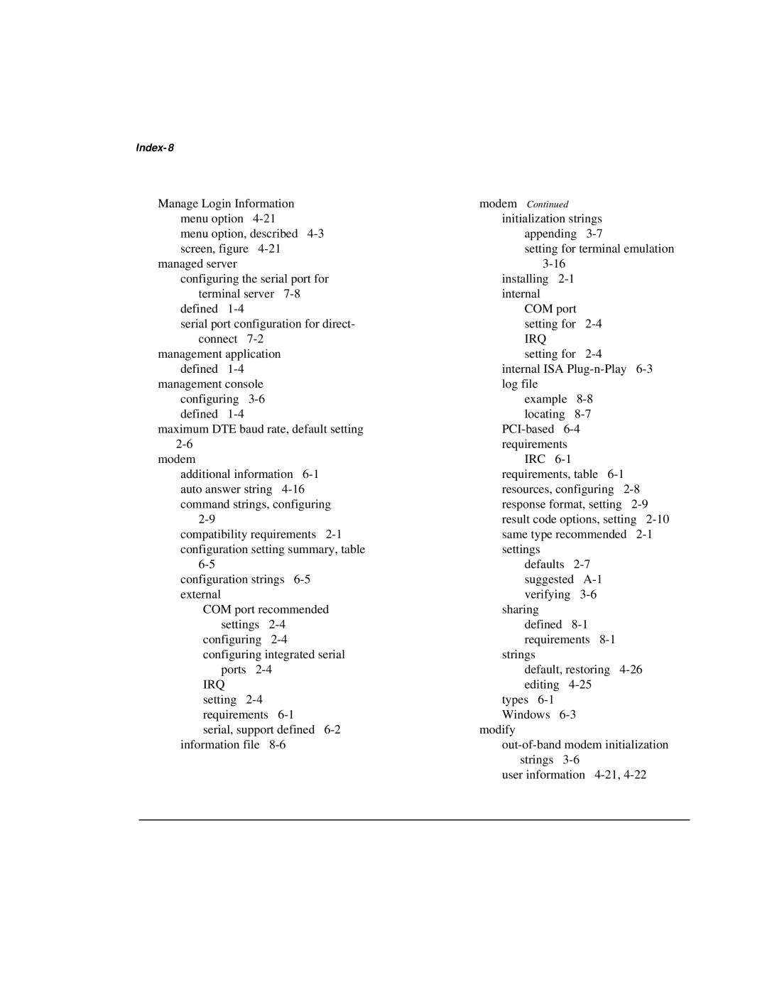 Compaq 281862-002 manual Index-8 