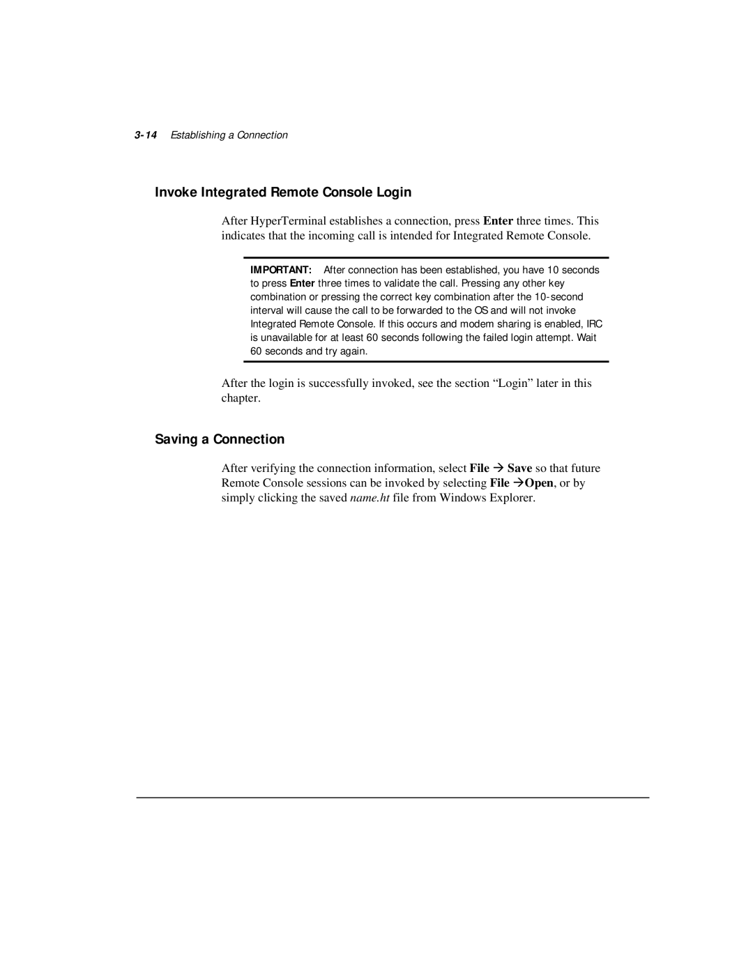 Compaq 281862-002 manual Saving a Connection, 14Establishing a Connection 