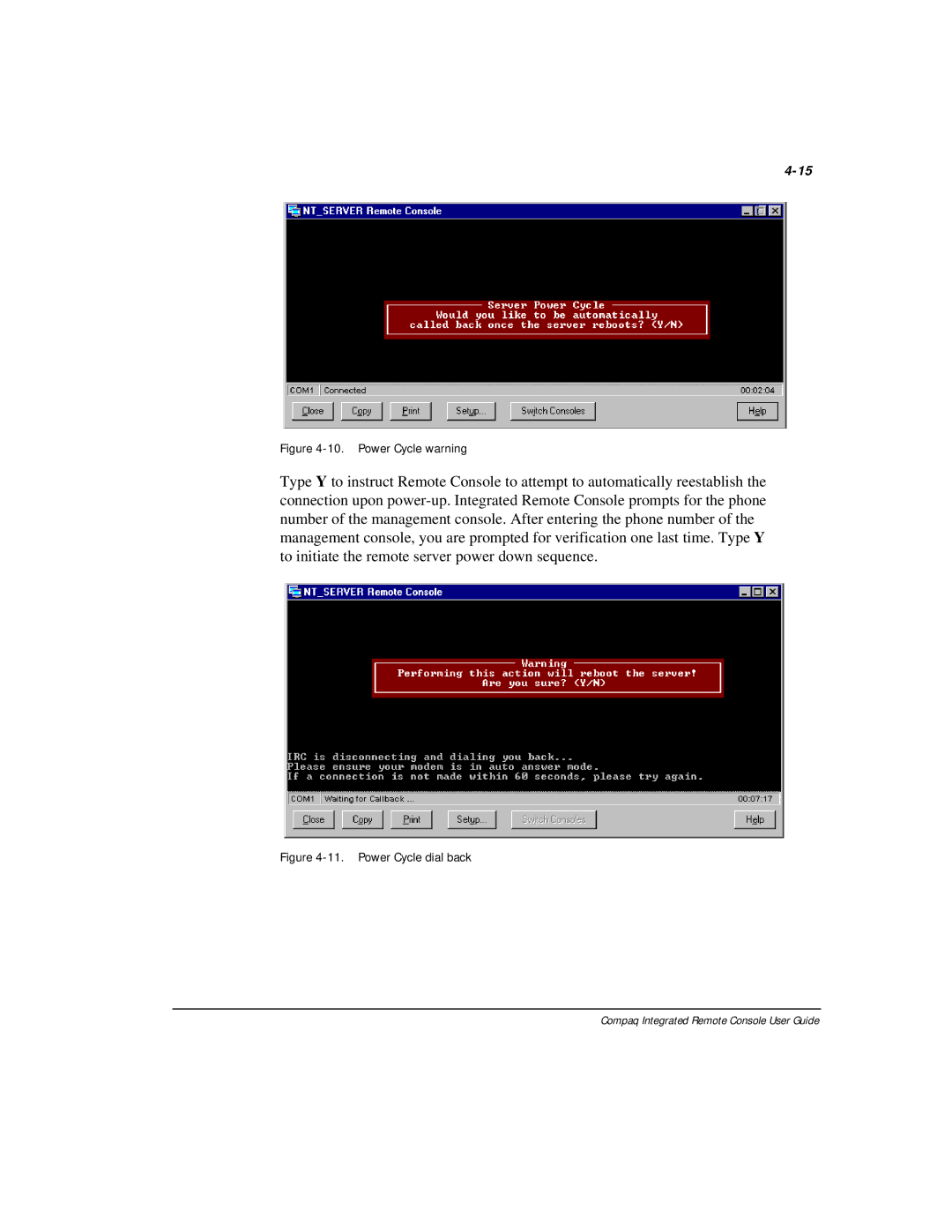 Compaq 281862-002 manual Power Cycle warning 