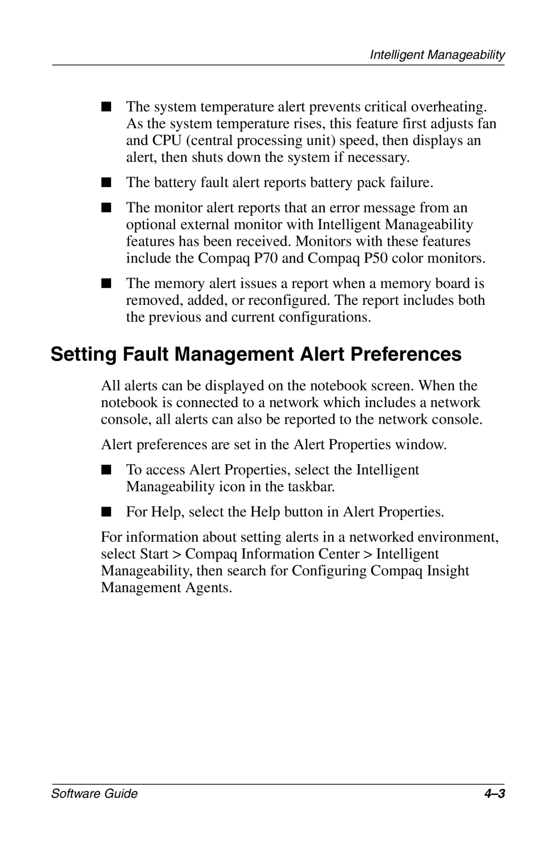 Compaq 285558-001 manual Setting Fault Management Alert Preferences 