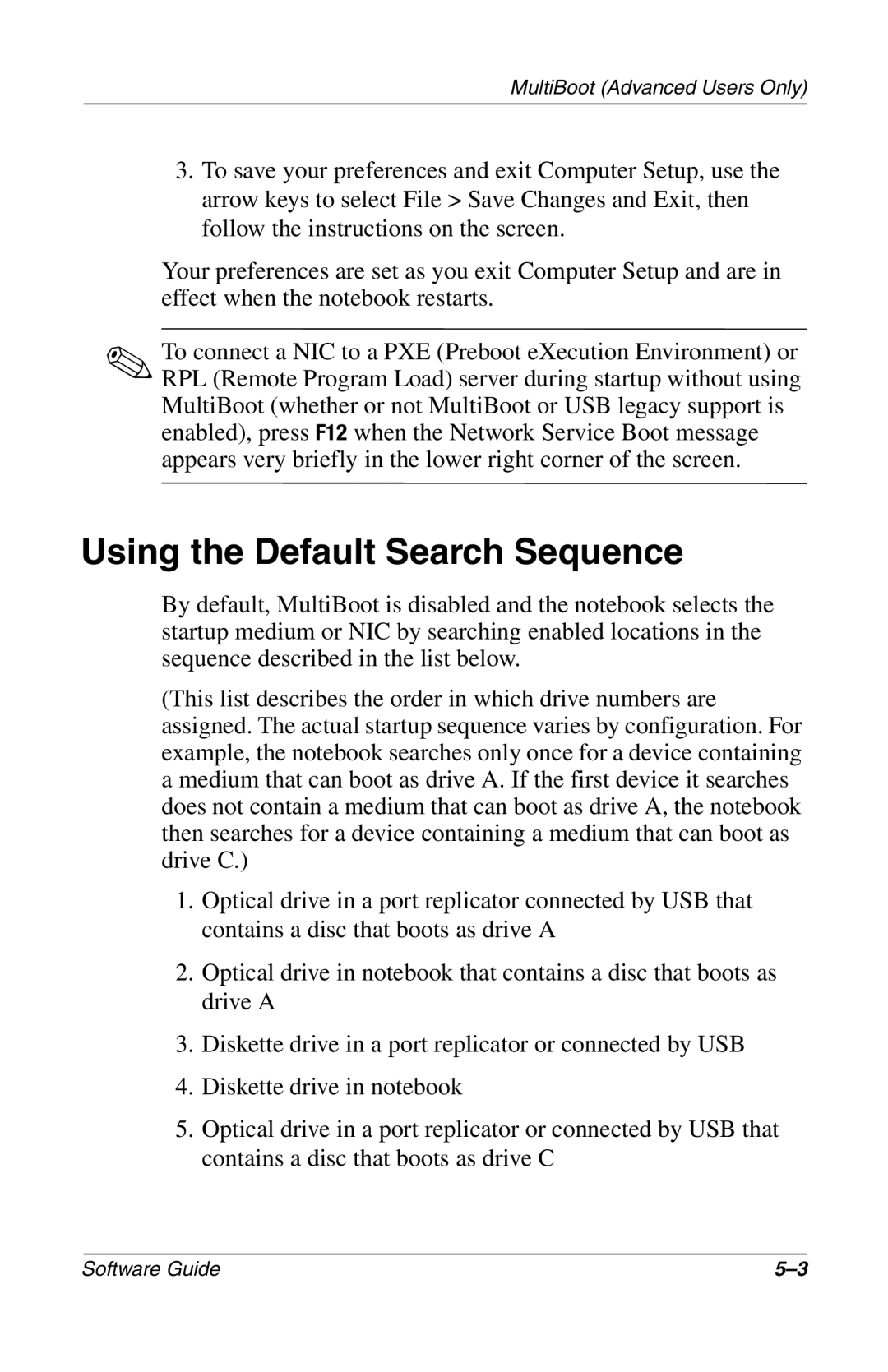 Compaq 285558-001 manual Using the Default Search Sequence 