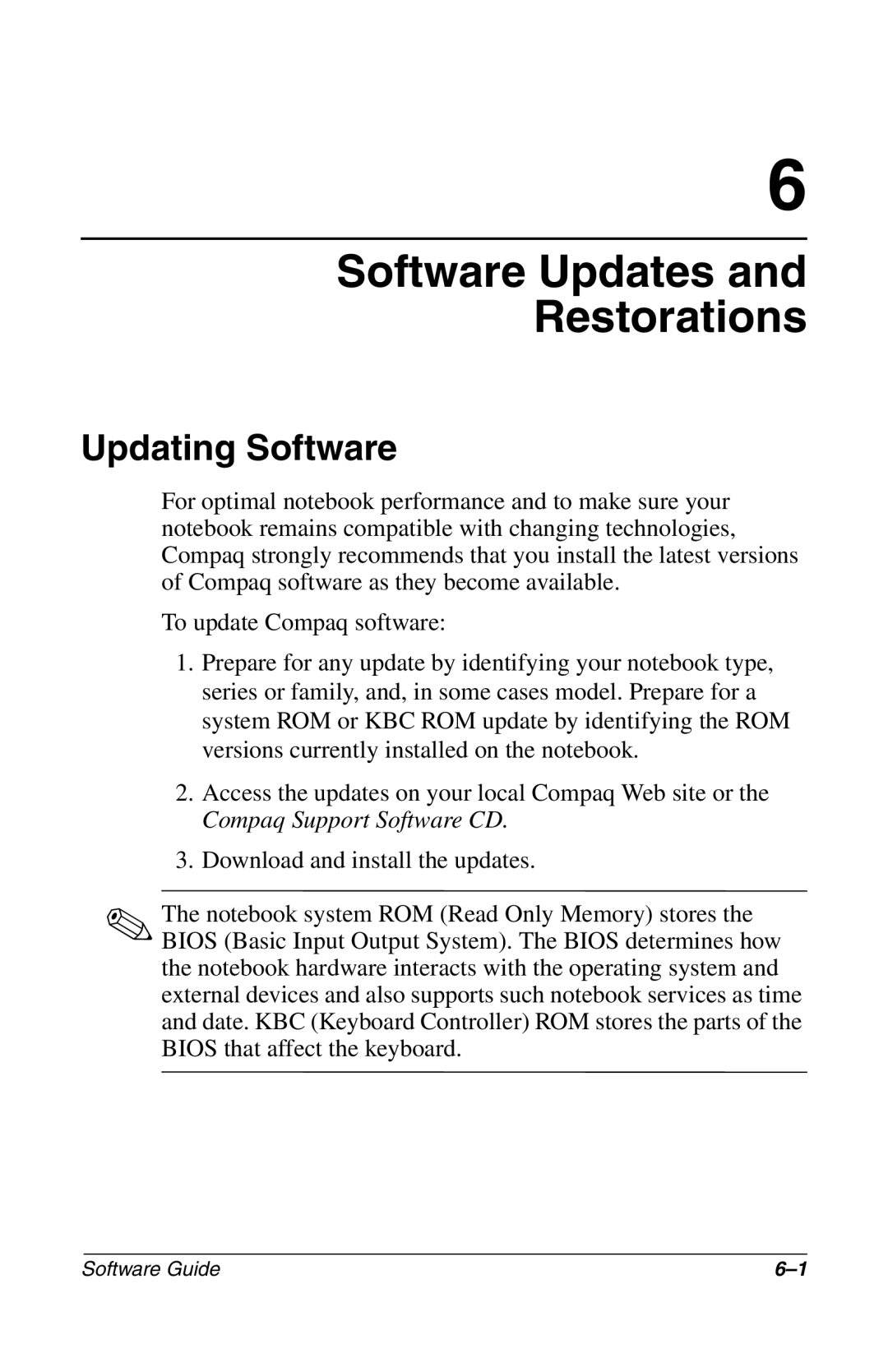 Compaq 285558-001 manual Software Updates Restorations, Updating Software 