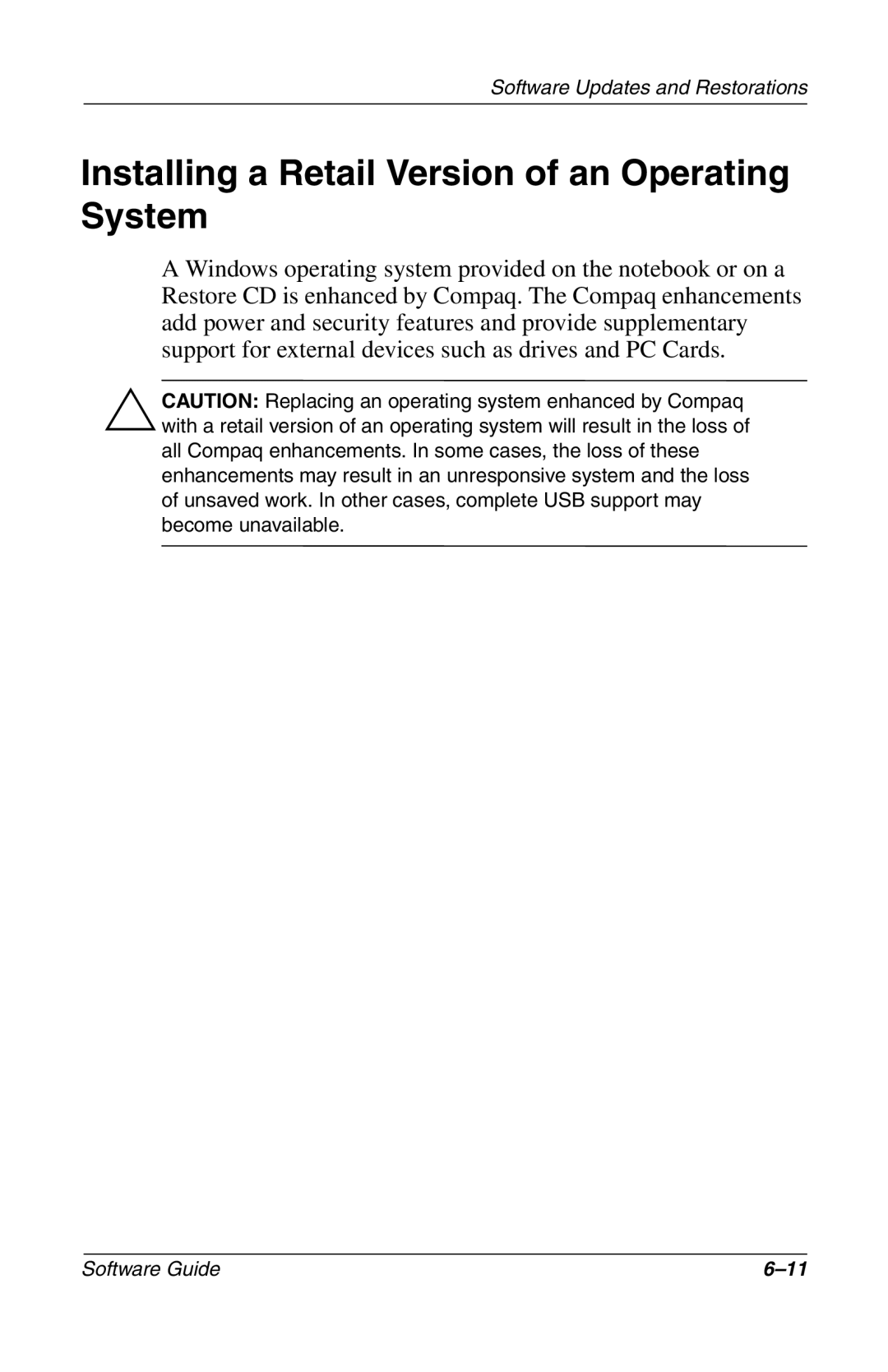 Compaq 285558-001 manual Installing a Retail Version of an Operating System 