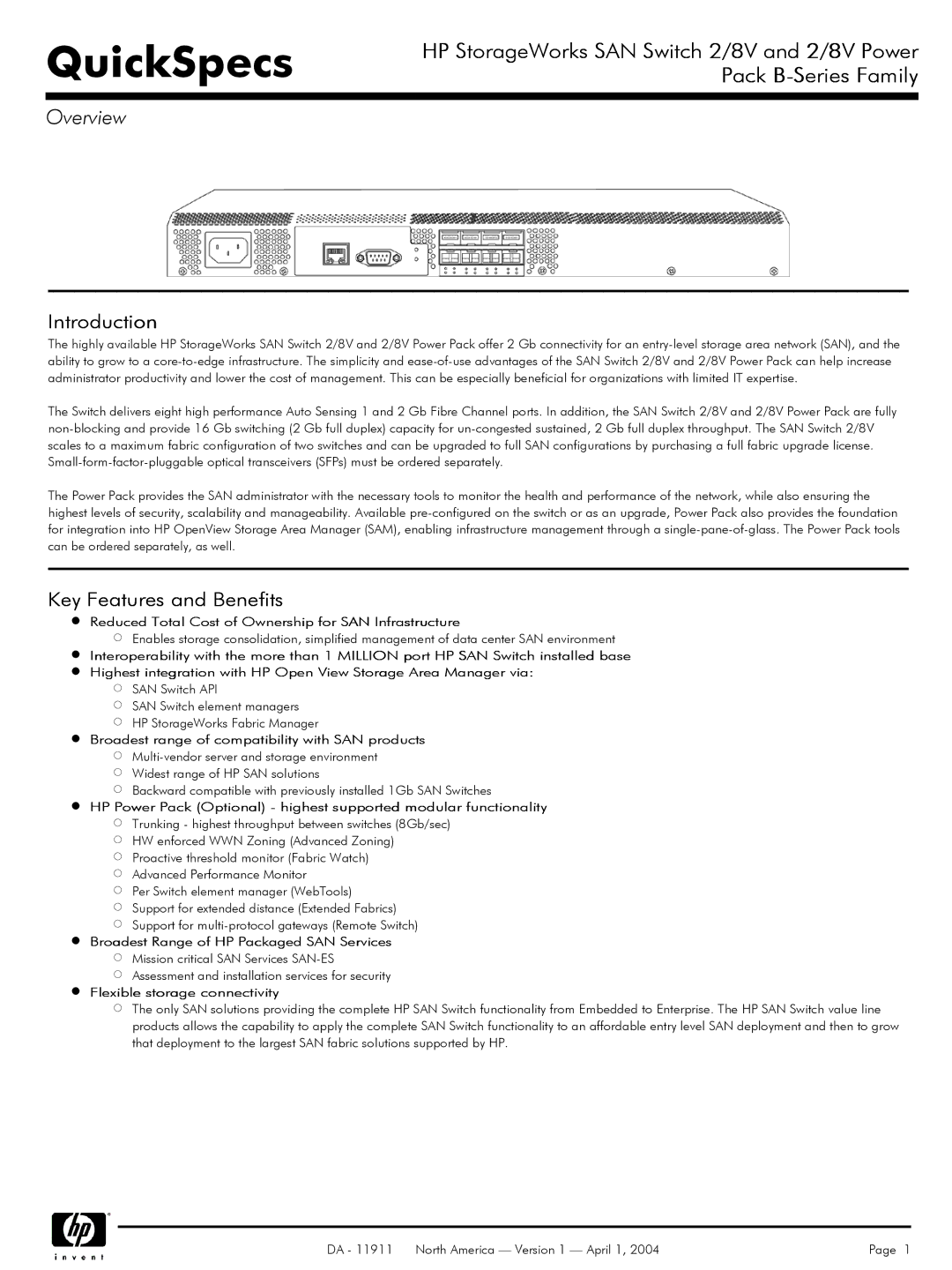 Compaq 2/8V manual Overview, Introduction, Key Features and Benefits 