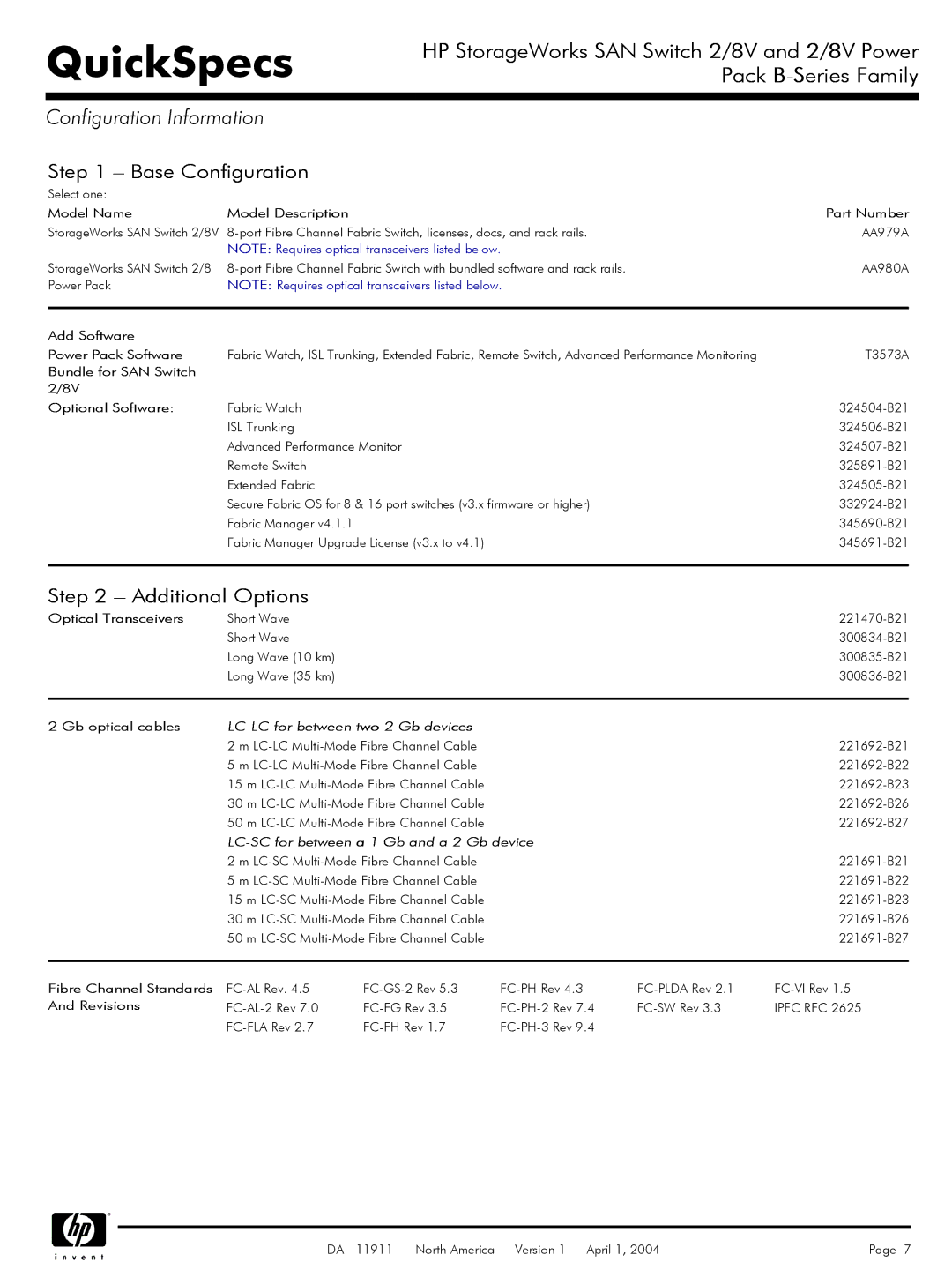 Compaq 2/8V manual Configuration Information, Base Configuration, Additional Options 