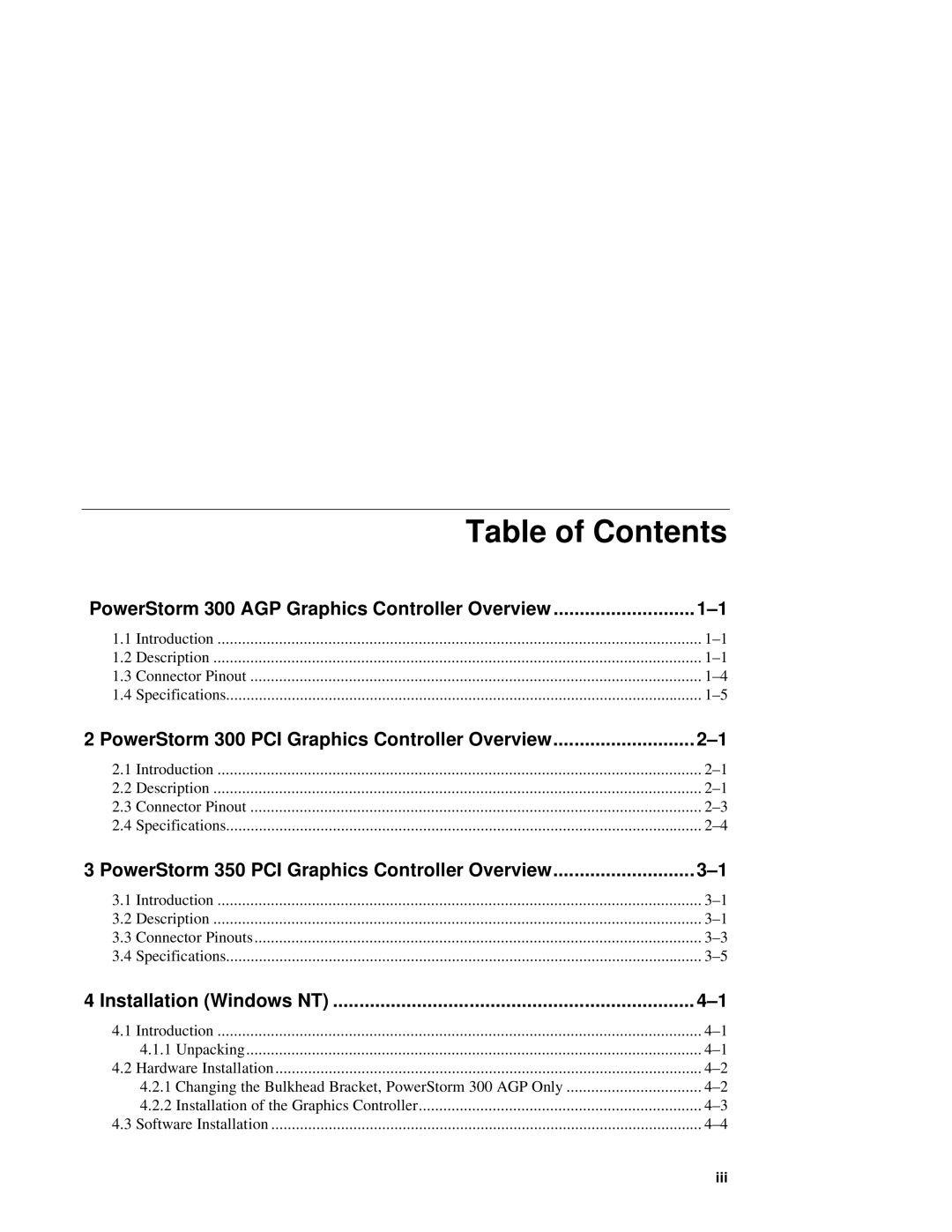 Compaq 300 manual Table of Contents 