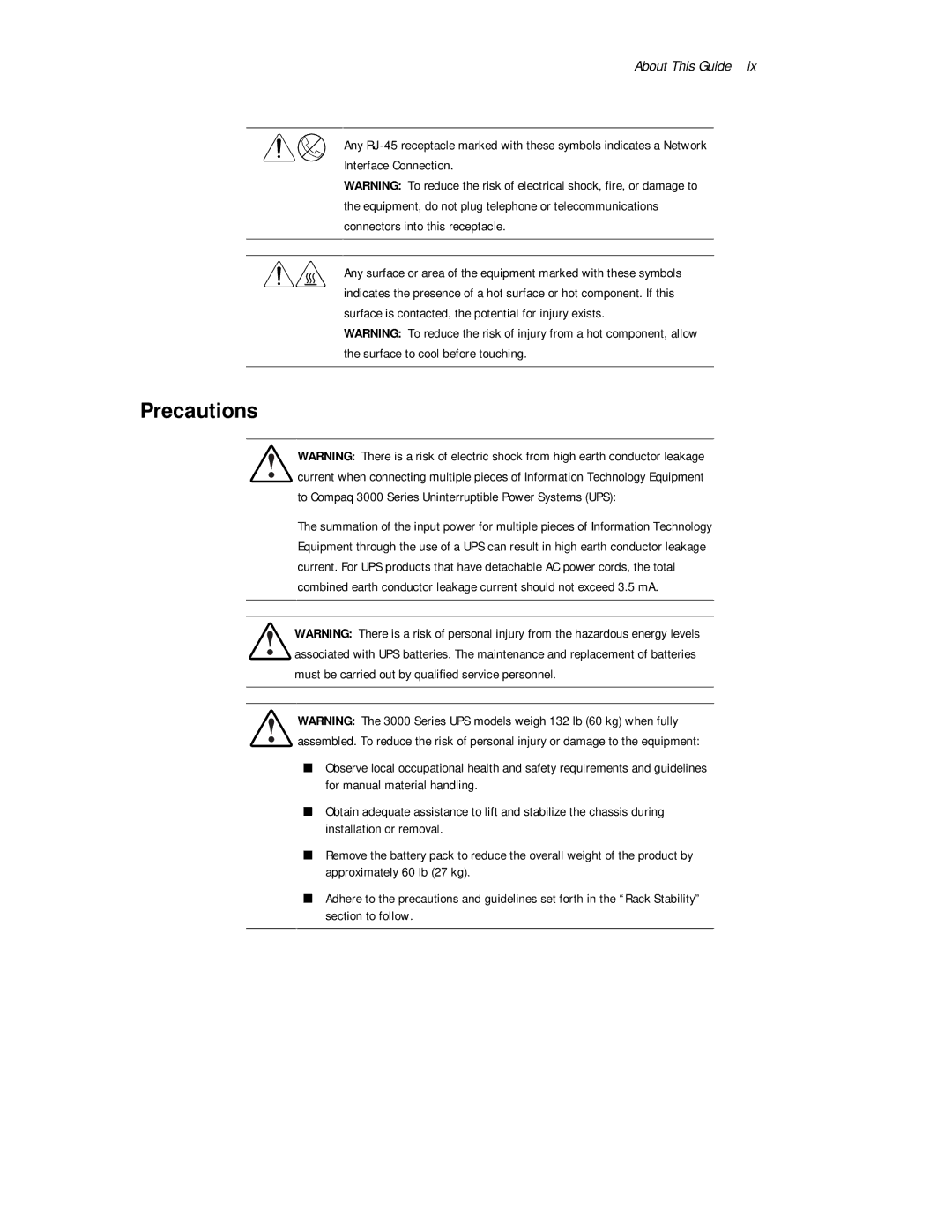 Compaq 3000 Series manual Precautions, About This Guide 