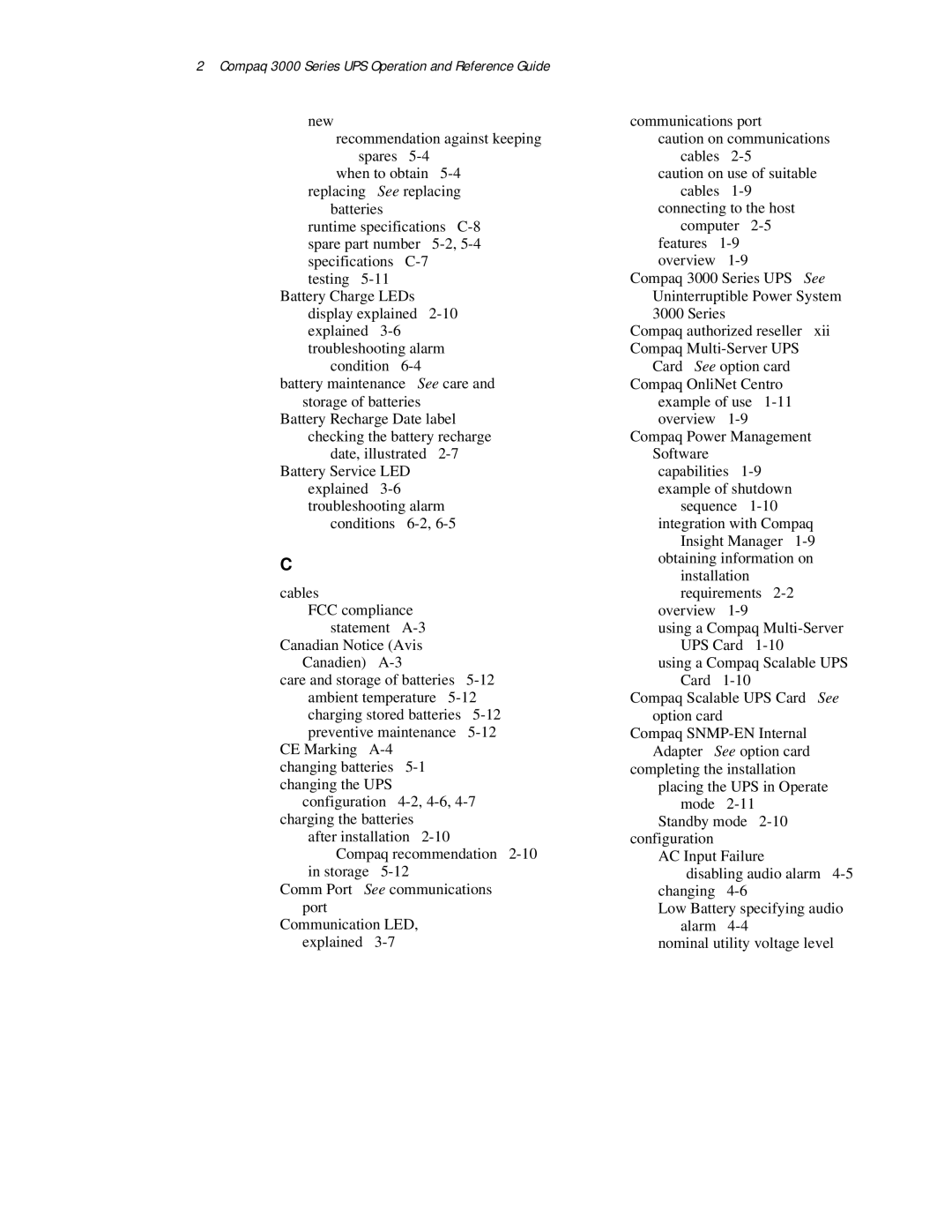 Compaq manual Compaq 3000 Series UPS Operation and Reference Guide 