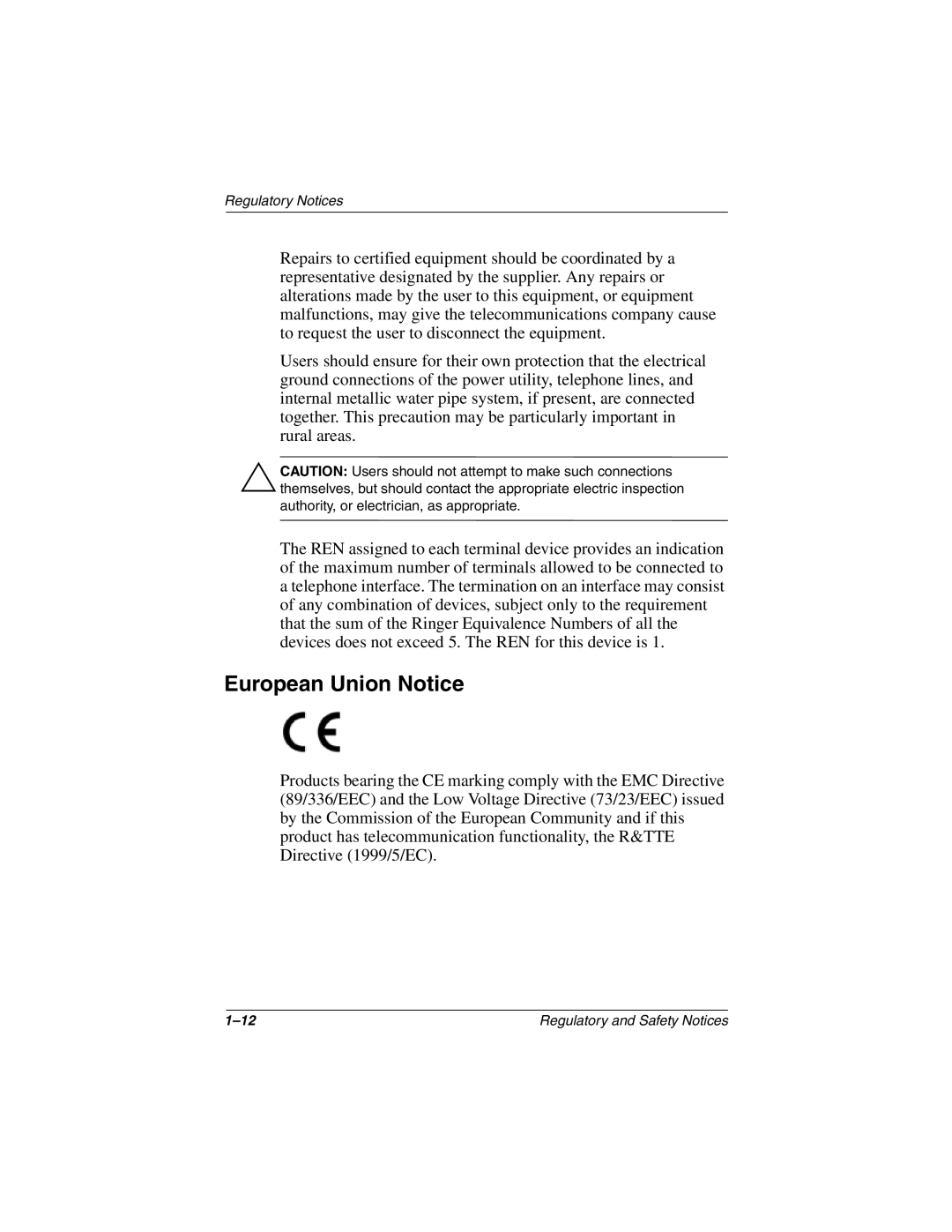 Compaq 3000 Series manual European Union Notice 