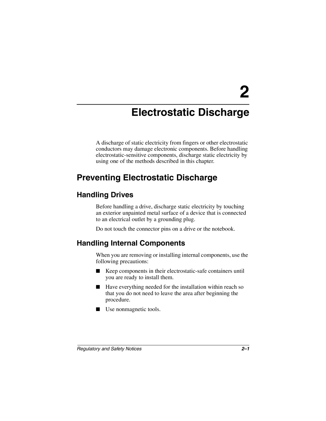 Compaq 3000 Series manual Preventing Electrostatic Discharge, Handling Drives, Handling Internal Components 