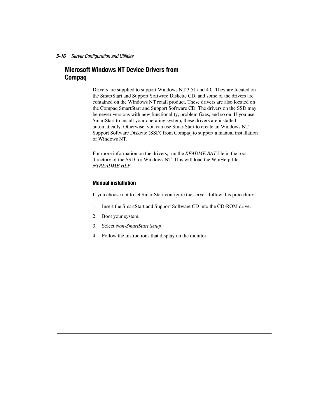 Compaq 3000 manual Microsoft Windows NT Device Drivers from Compaq, 16Server Configuration and Utilities 