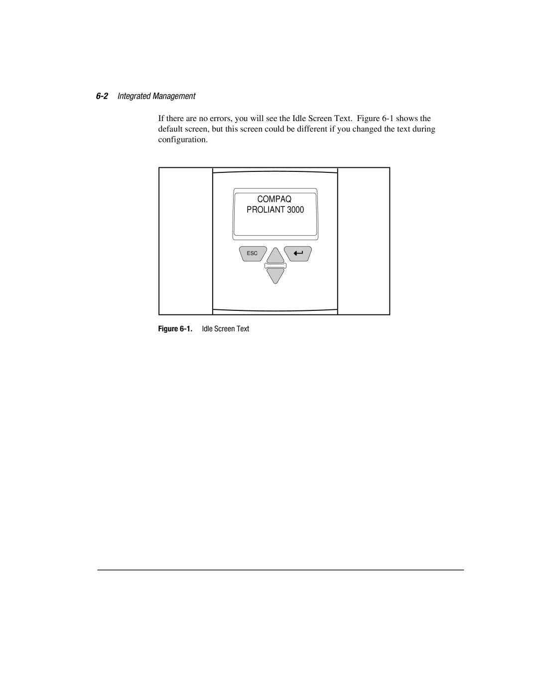 Compaq 3000 manual 2Integrated Management, Idle Screen Text 