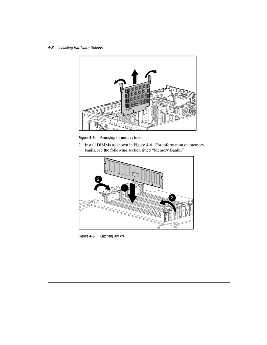 Compaq 3000 manual 8Installing Hardware Options, Removing the memory board 